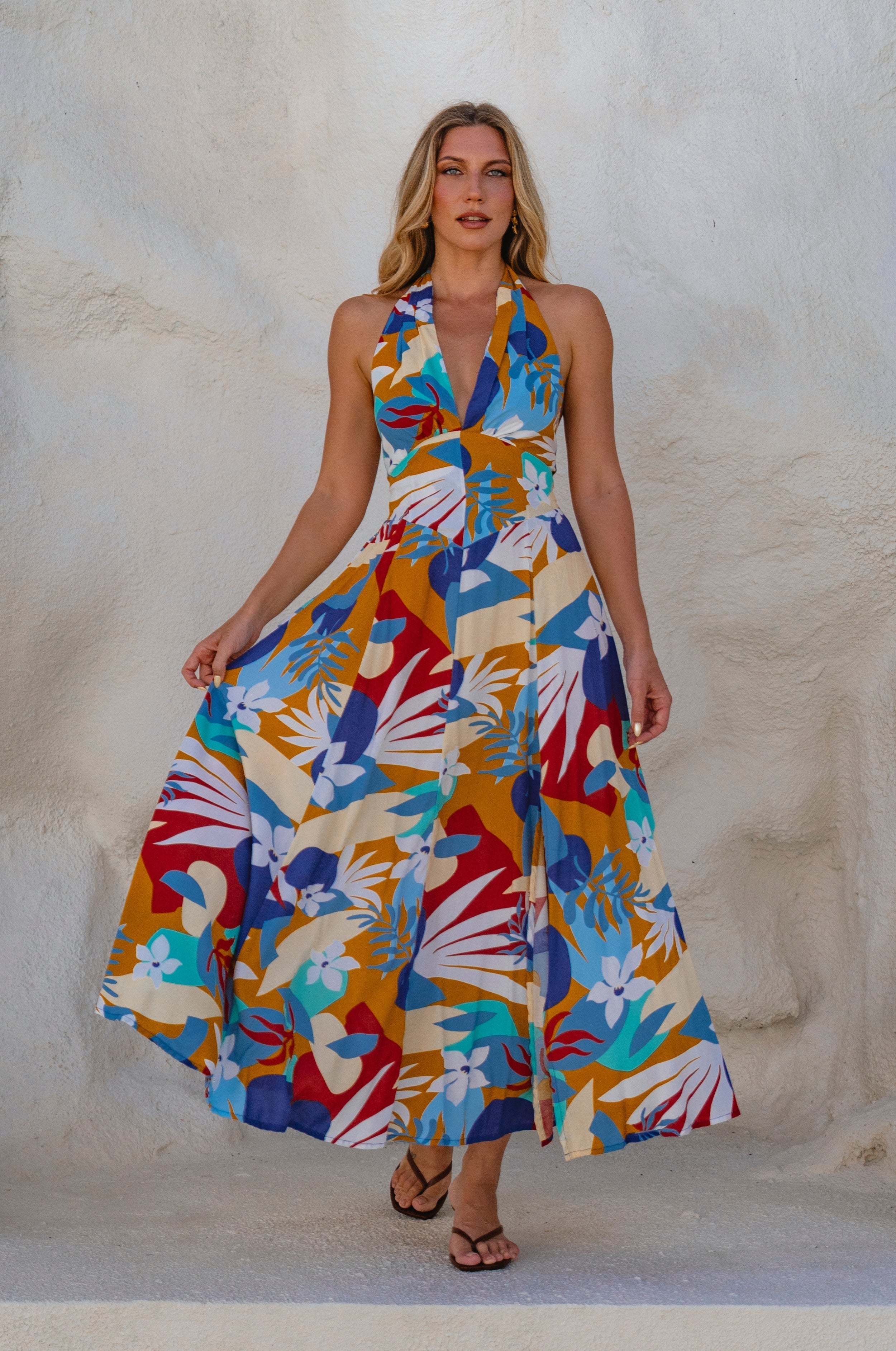 Costa Brava Halterneck Maxi Dress-thumbmail-9