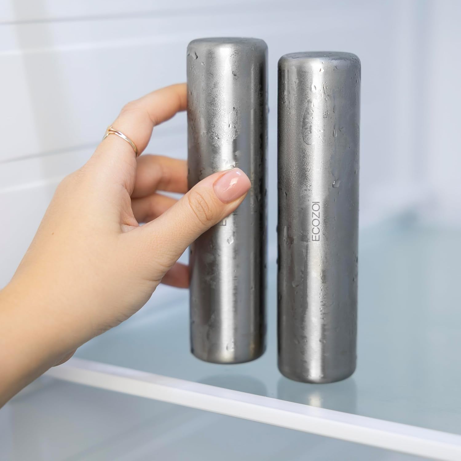 Stainless Steel Ice Packs for Lunch Bags and Coolers, 4 Pack Cylinder Shape-thumbmail-1