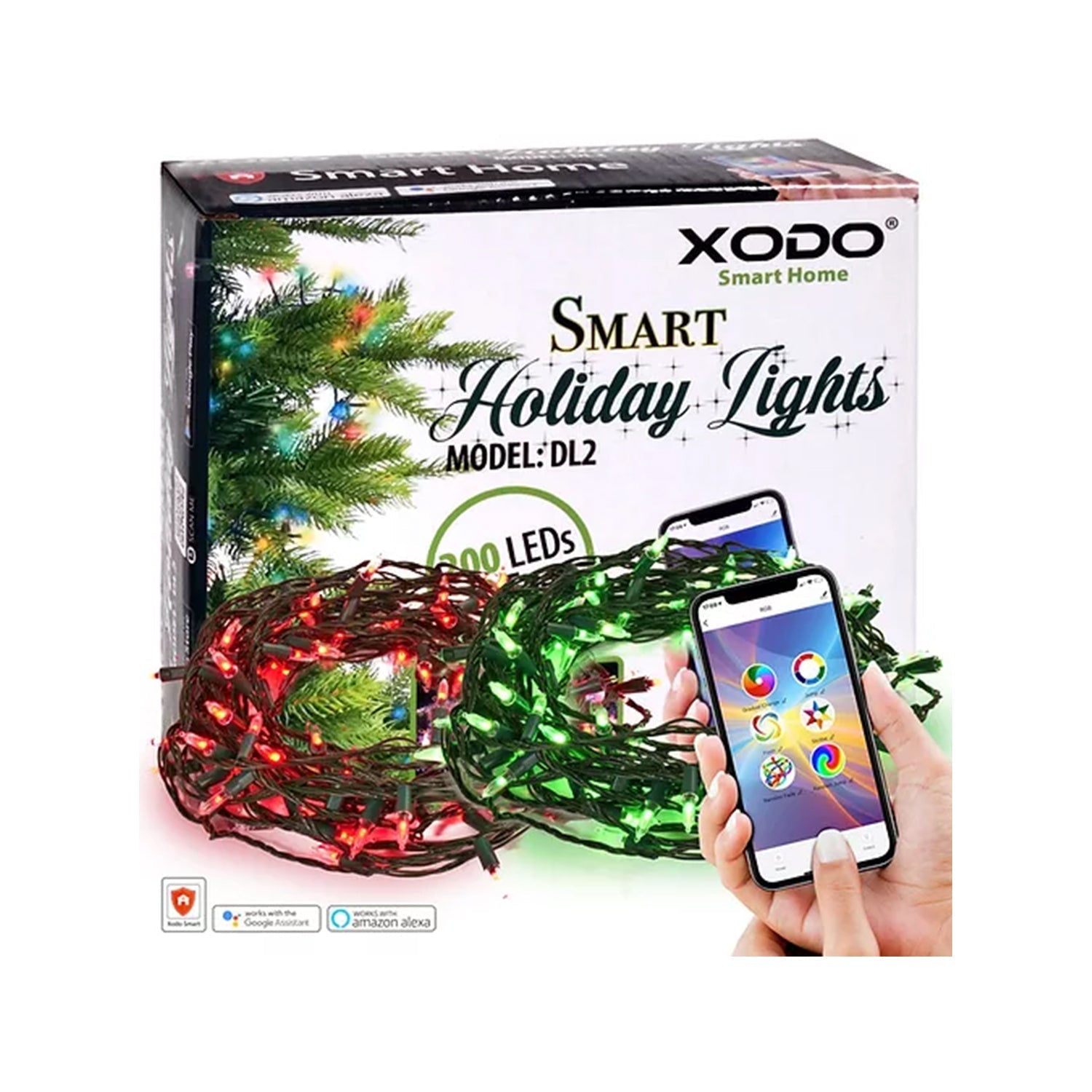 XODO DL2 Smart Christmas String Lights - Voice Controlled LED Lights-thumbmail-1