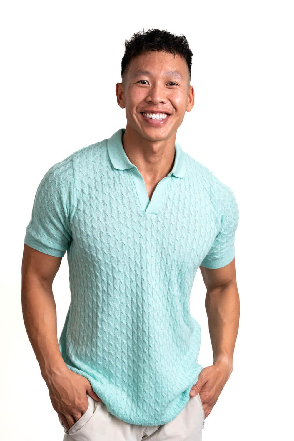 Cashmere Feel Polo Shirt | Sky Blue-thumbmail-2