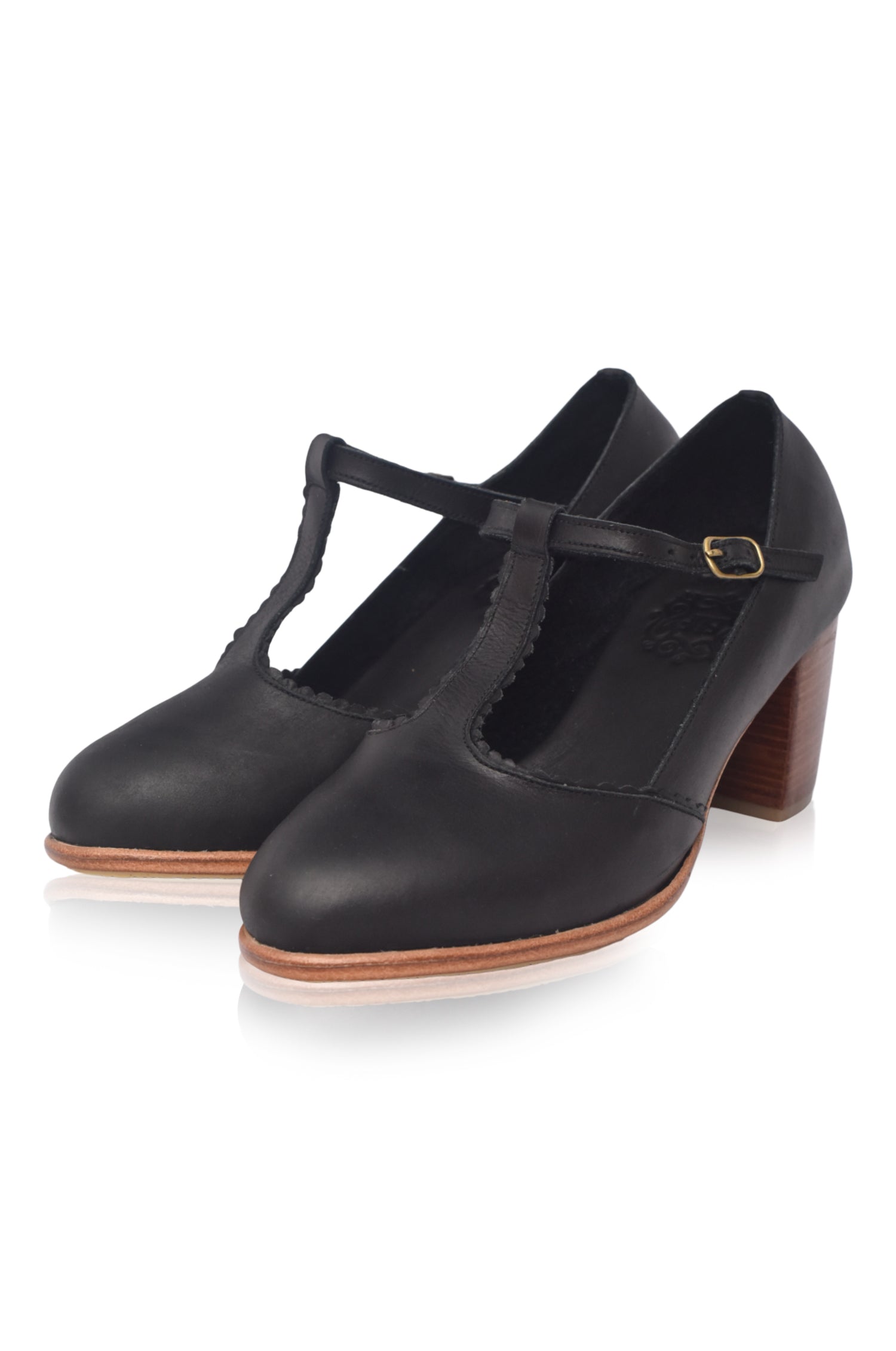 Dawn T-Strap Leather Heels-thumbmail-6