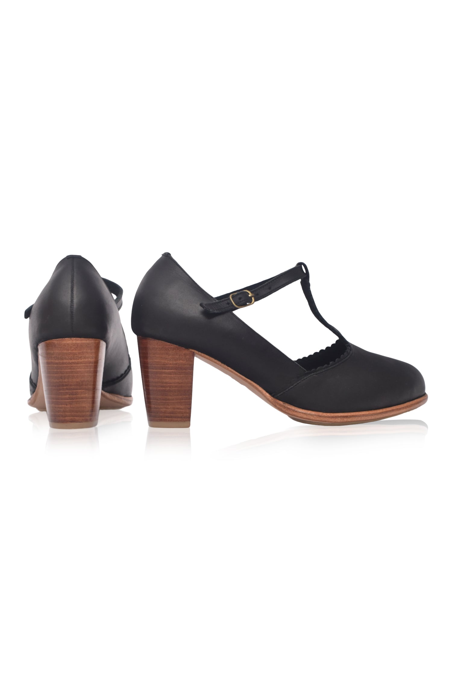 Dawn T-Strap Leather Heels-thumbmail-7