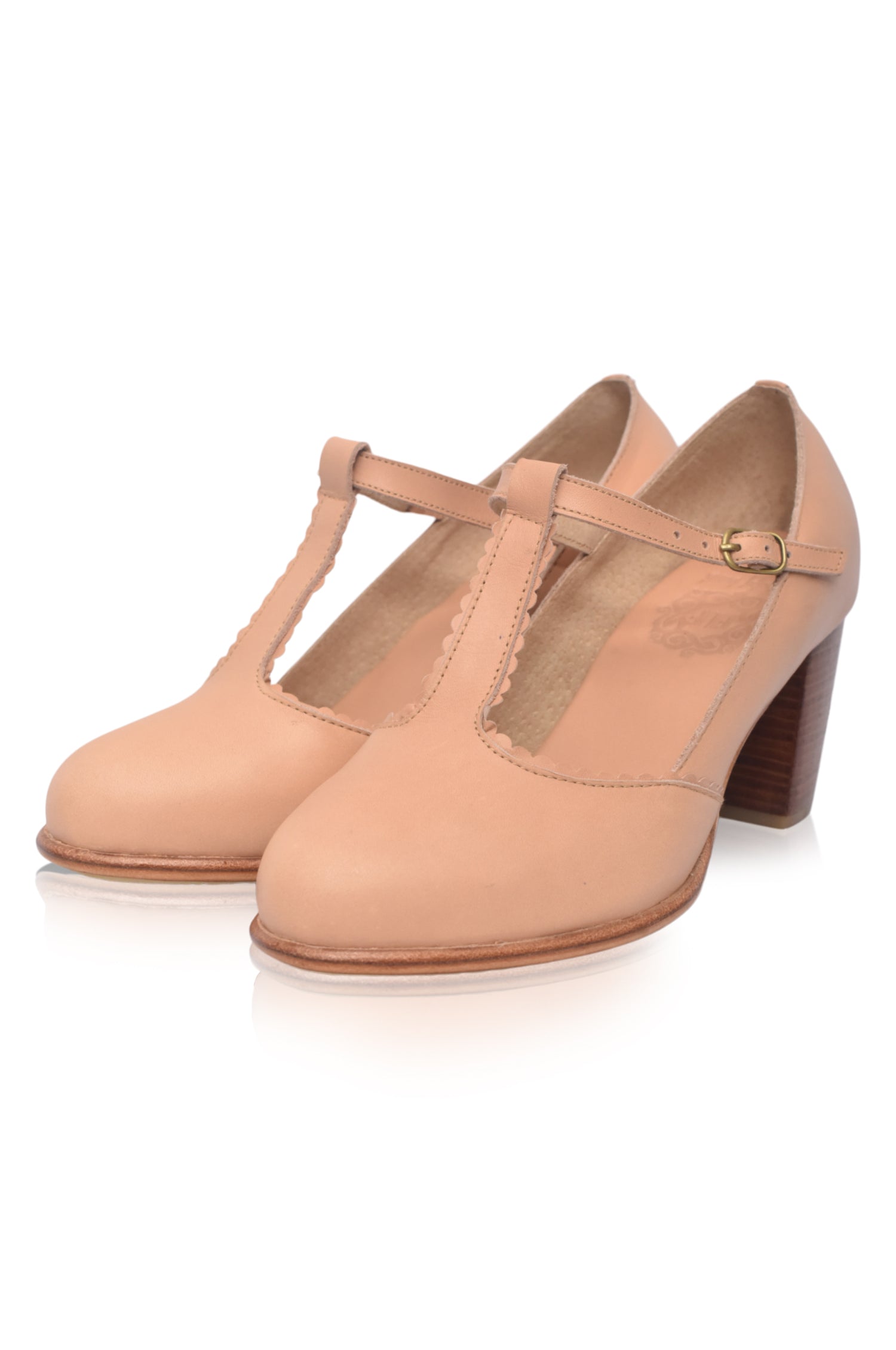 Dawn T-Strap Leather Heels-thumbmail-5