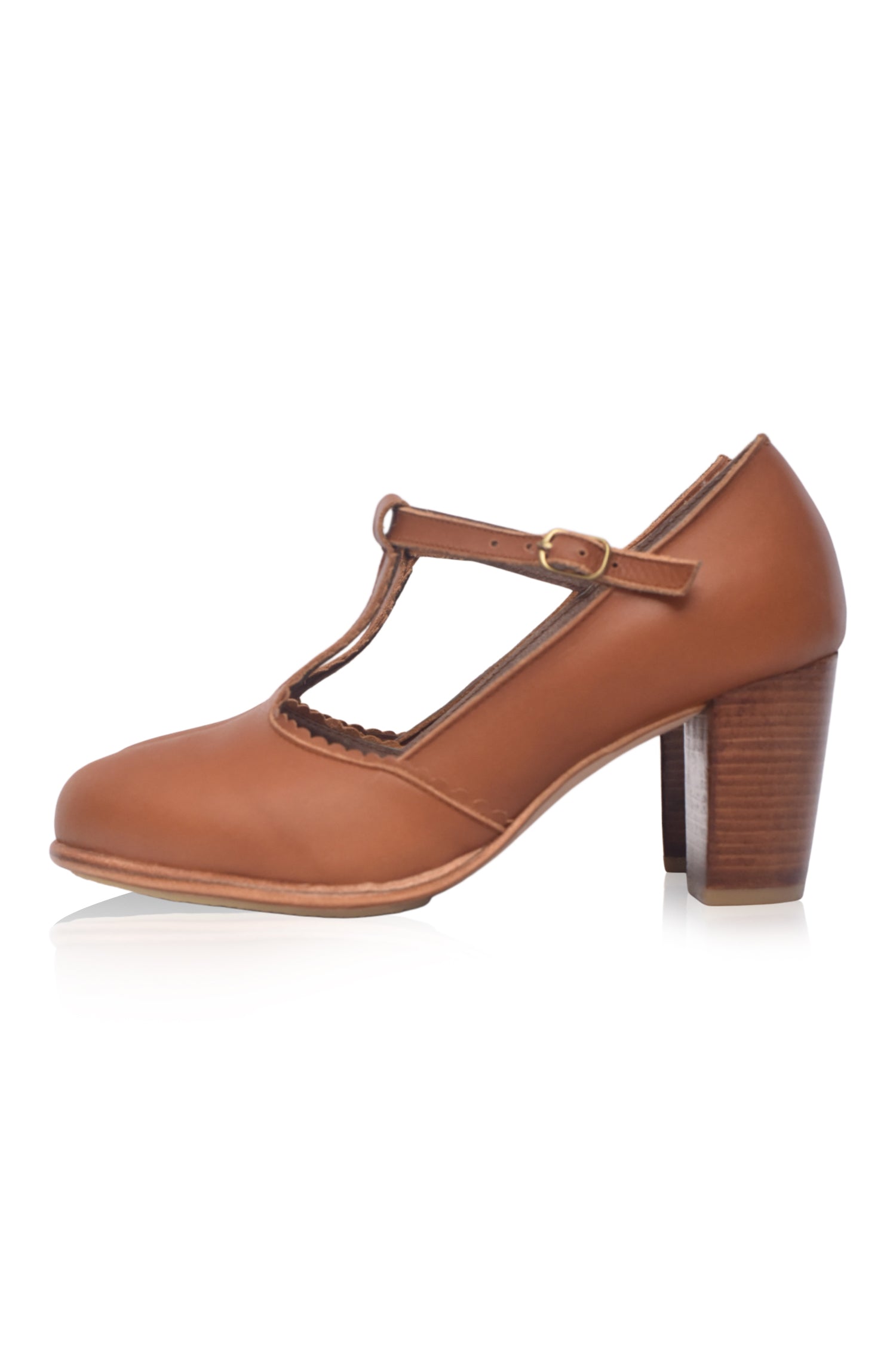 Dawn T-Strap Leather Heels-thumbmail-5