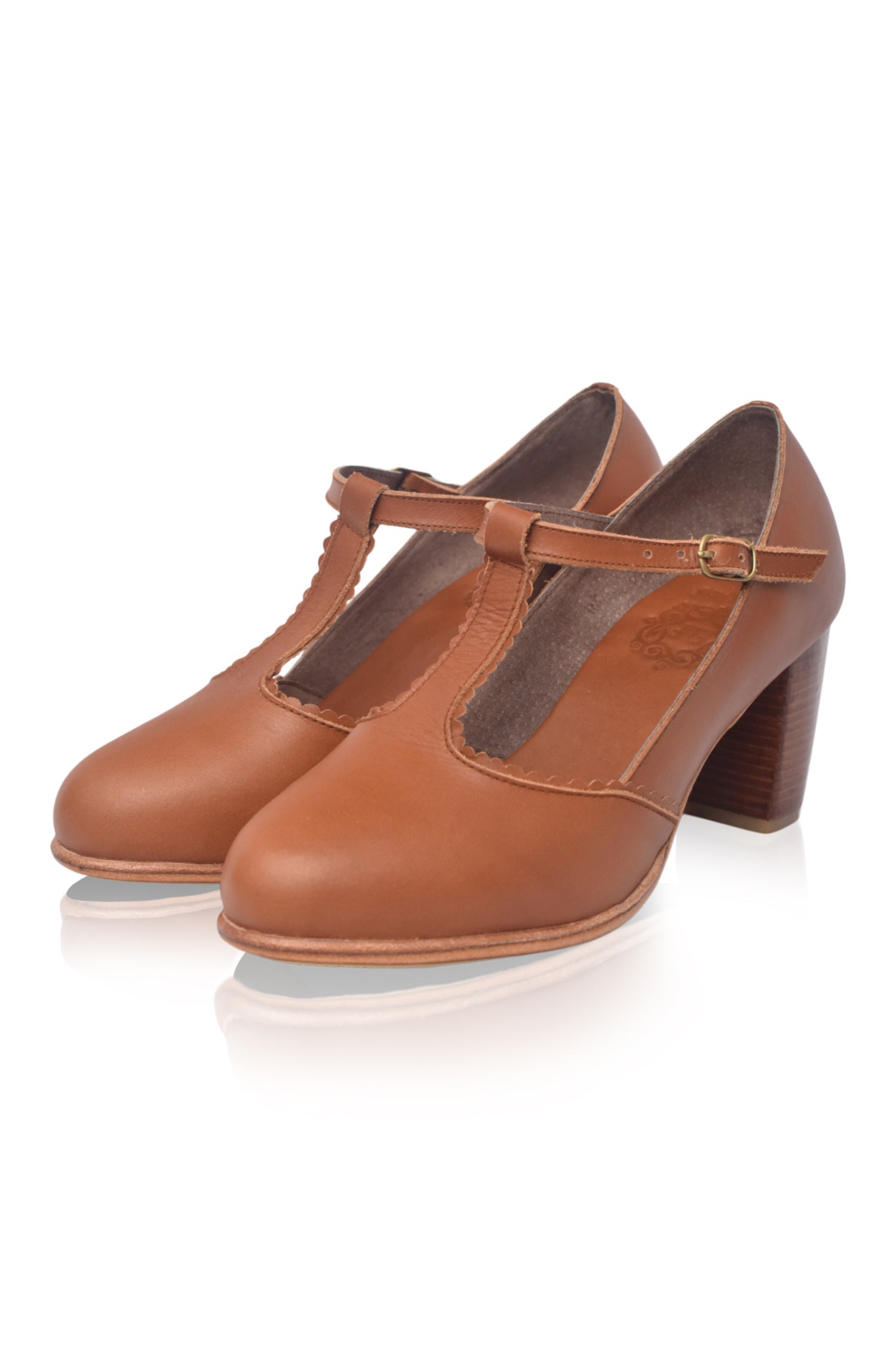 Dawn T-Strap Leather Heels-thumbmail-9