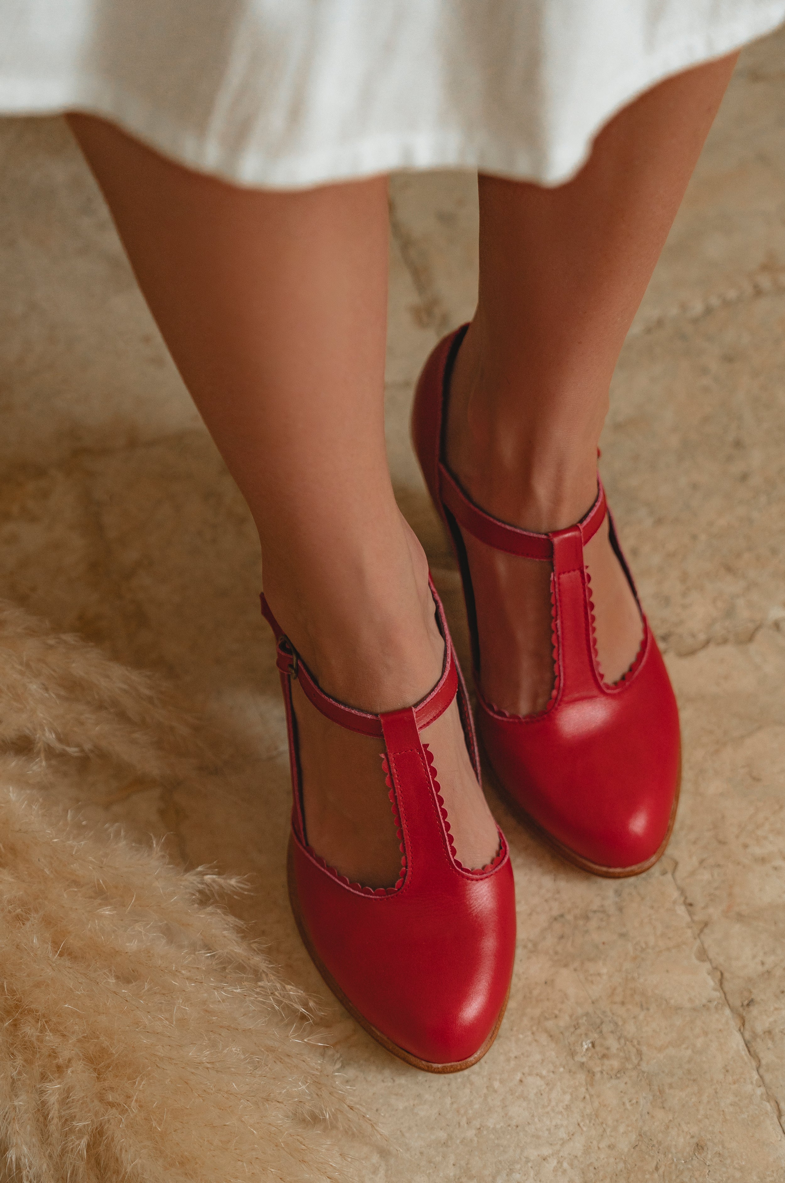 Dawn T-Strap Leather Heels-thumbmail-7