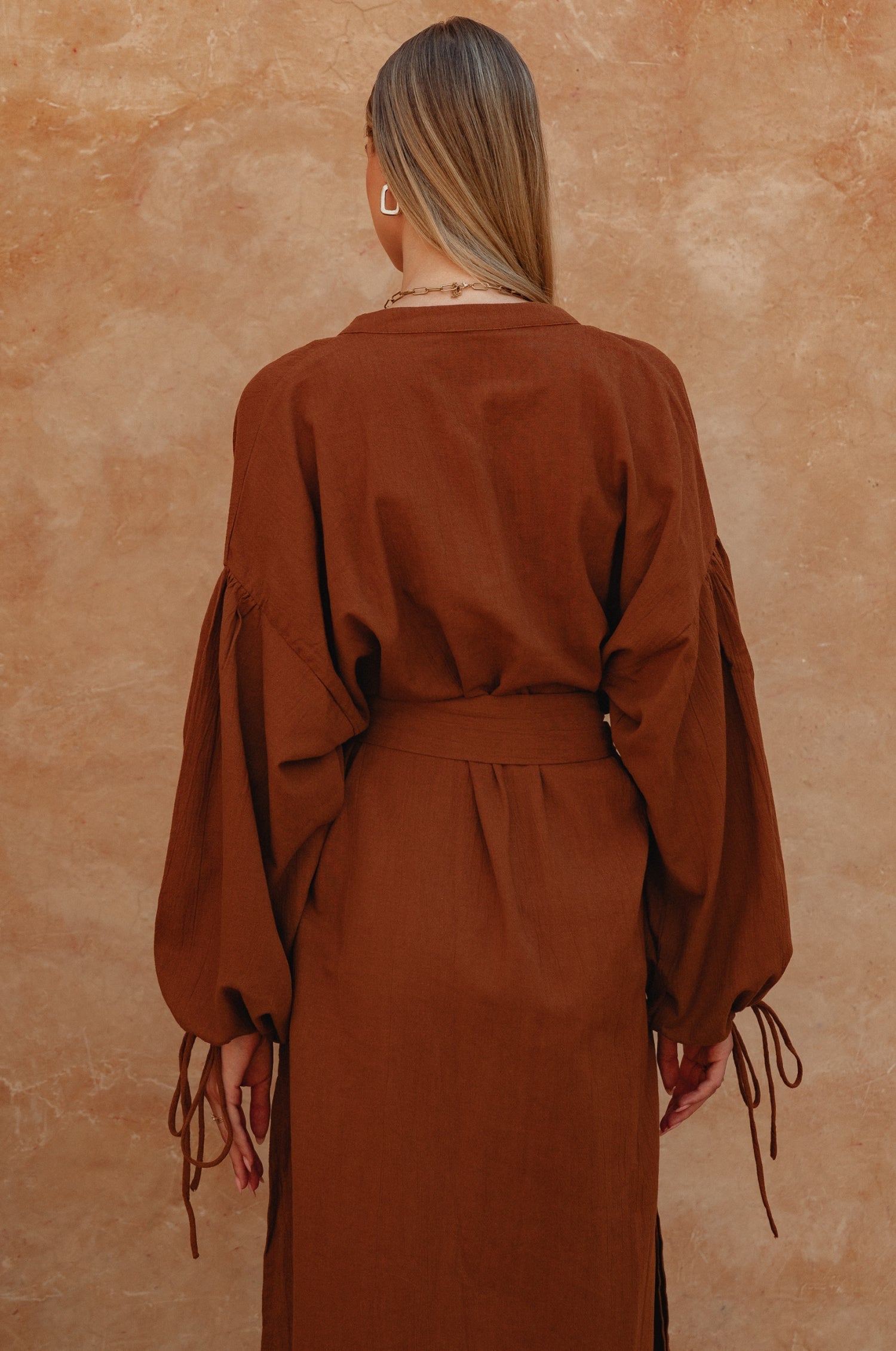 Denise Long Sleeve Linen Kimono Dress-thumbmail-10