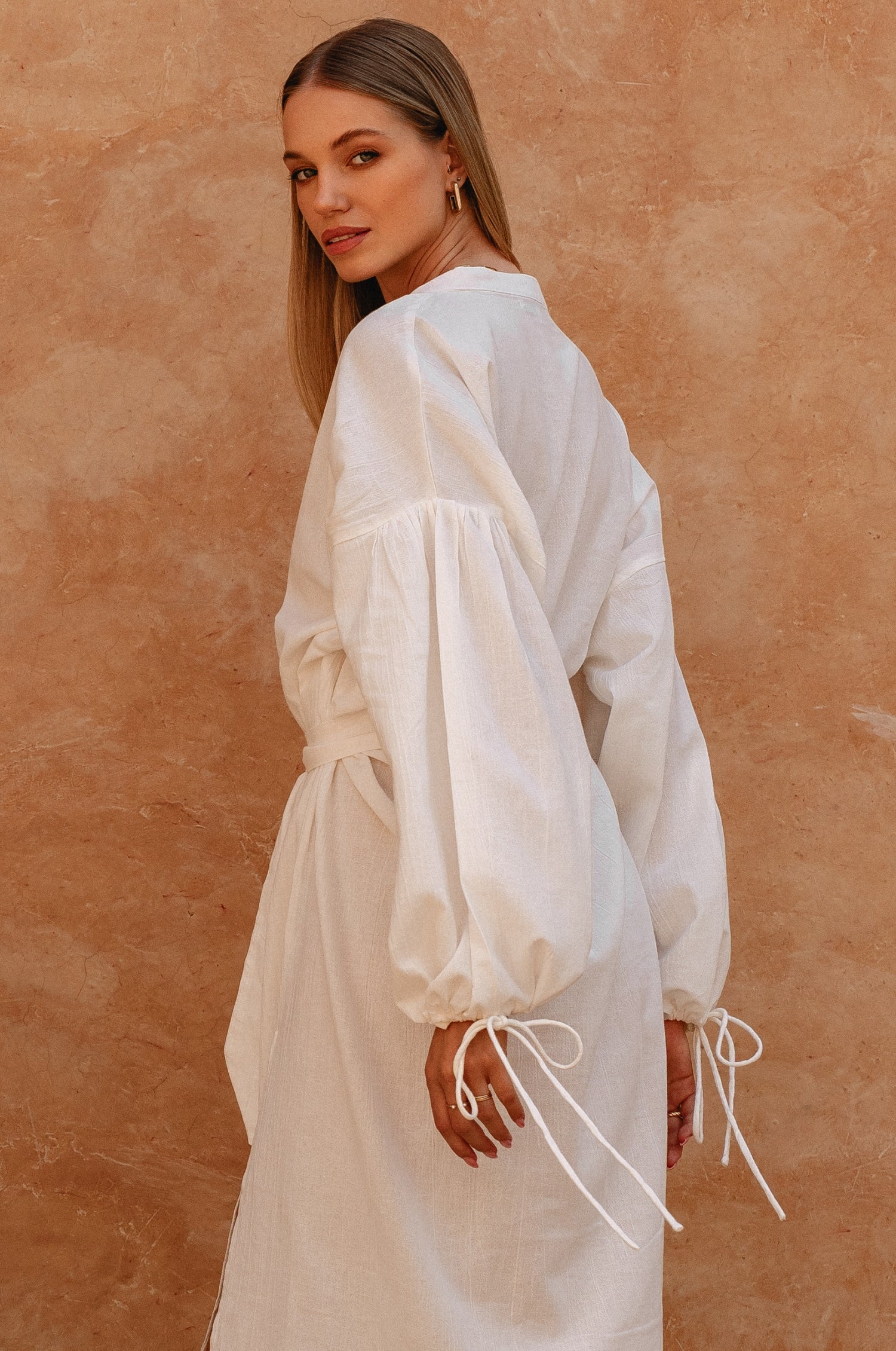 Denise Long Sleeve Linen Kimono Dress-thumbmail-10