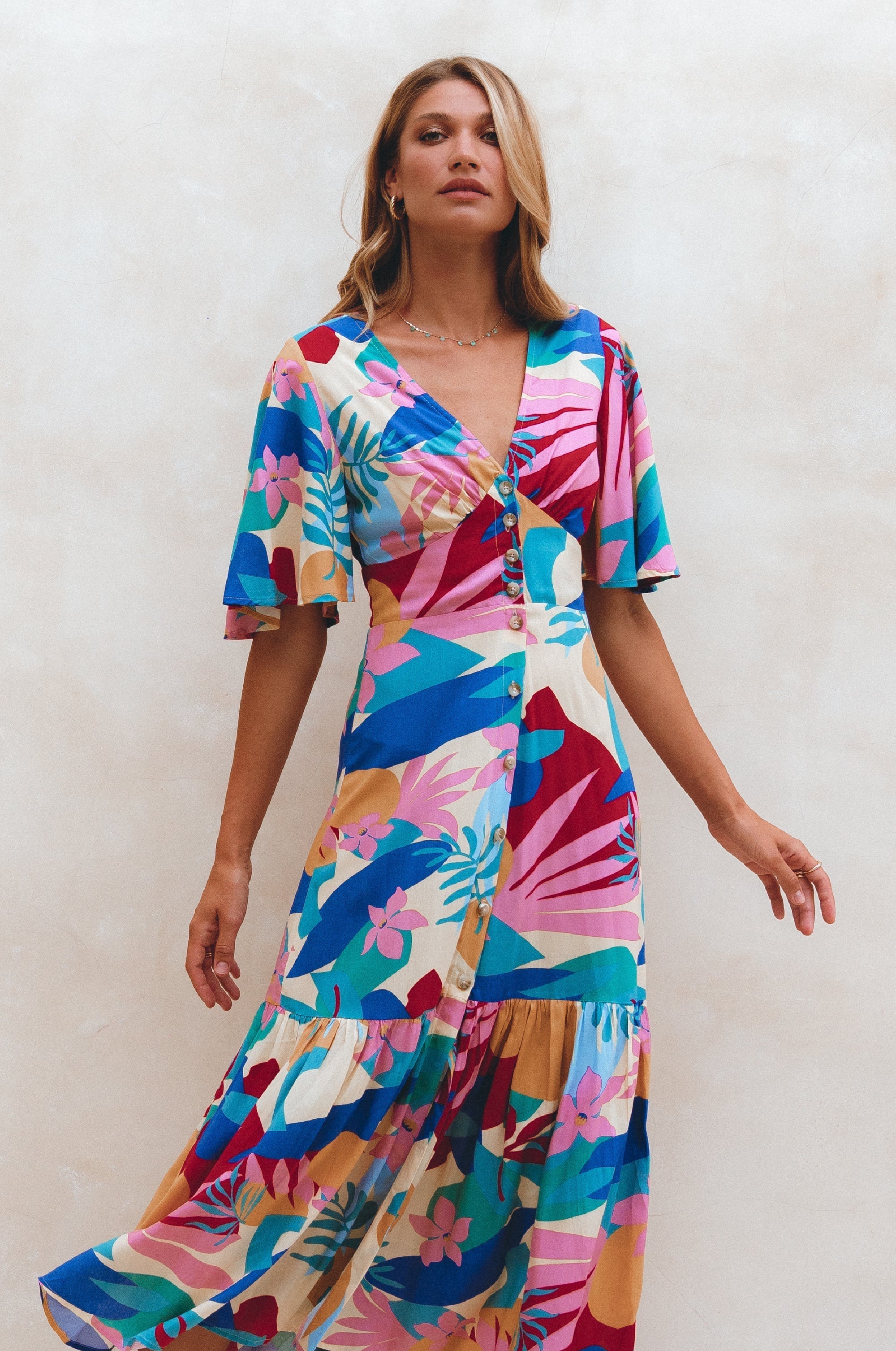 Donna Button Down Midi Dress-thumbmail-8