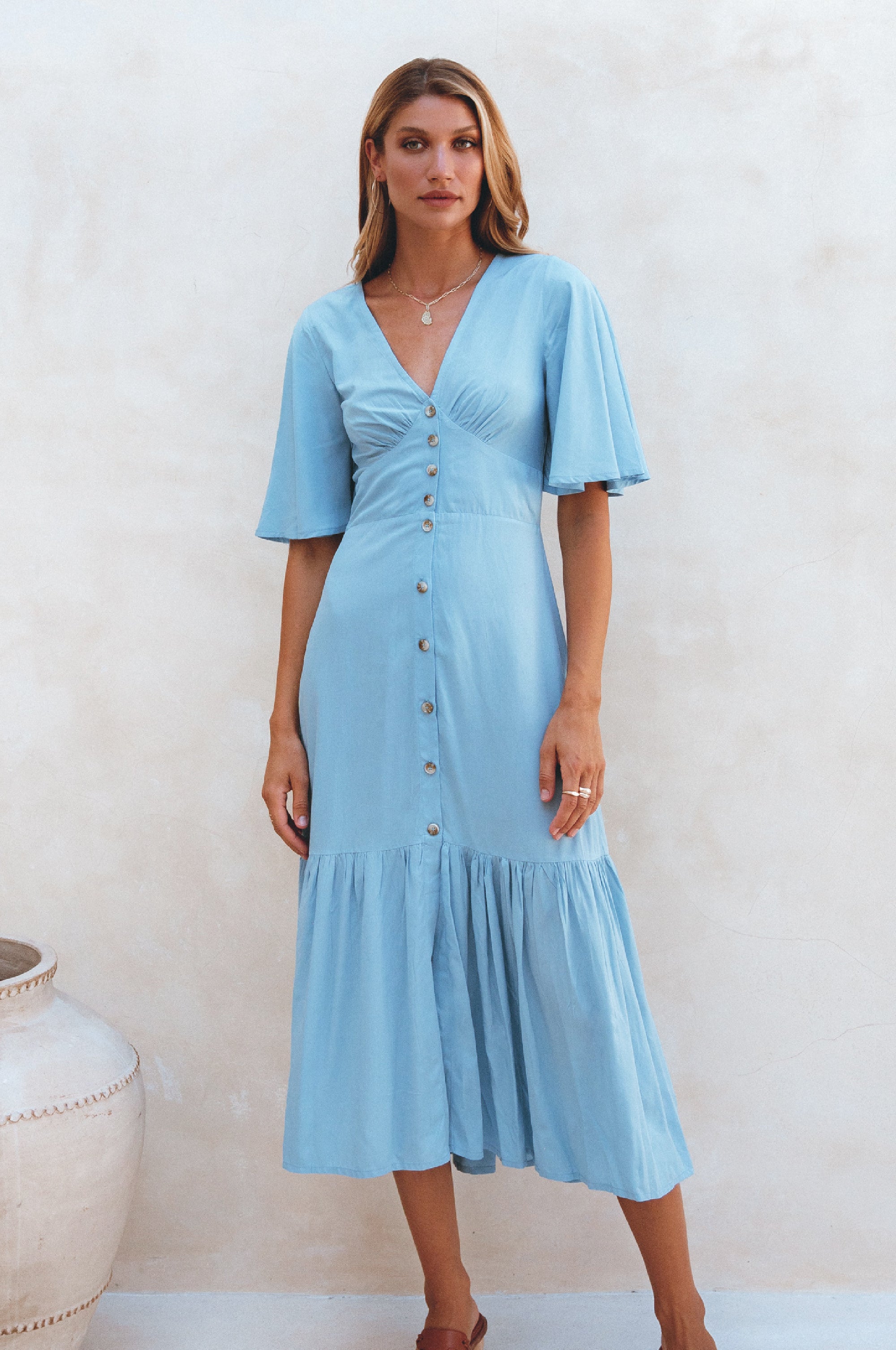 Donna Button Down Midi Dress-thumbmail-13