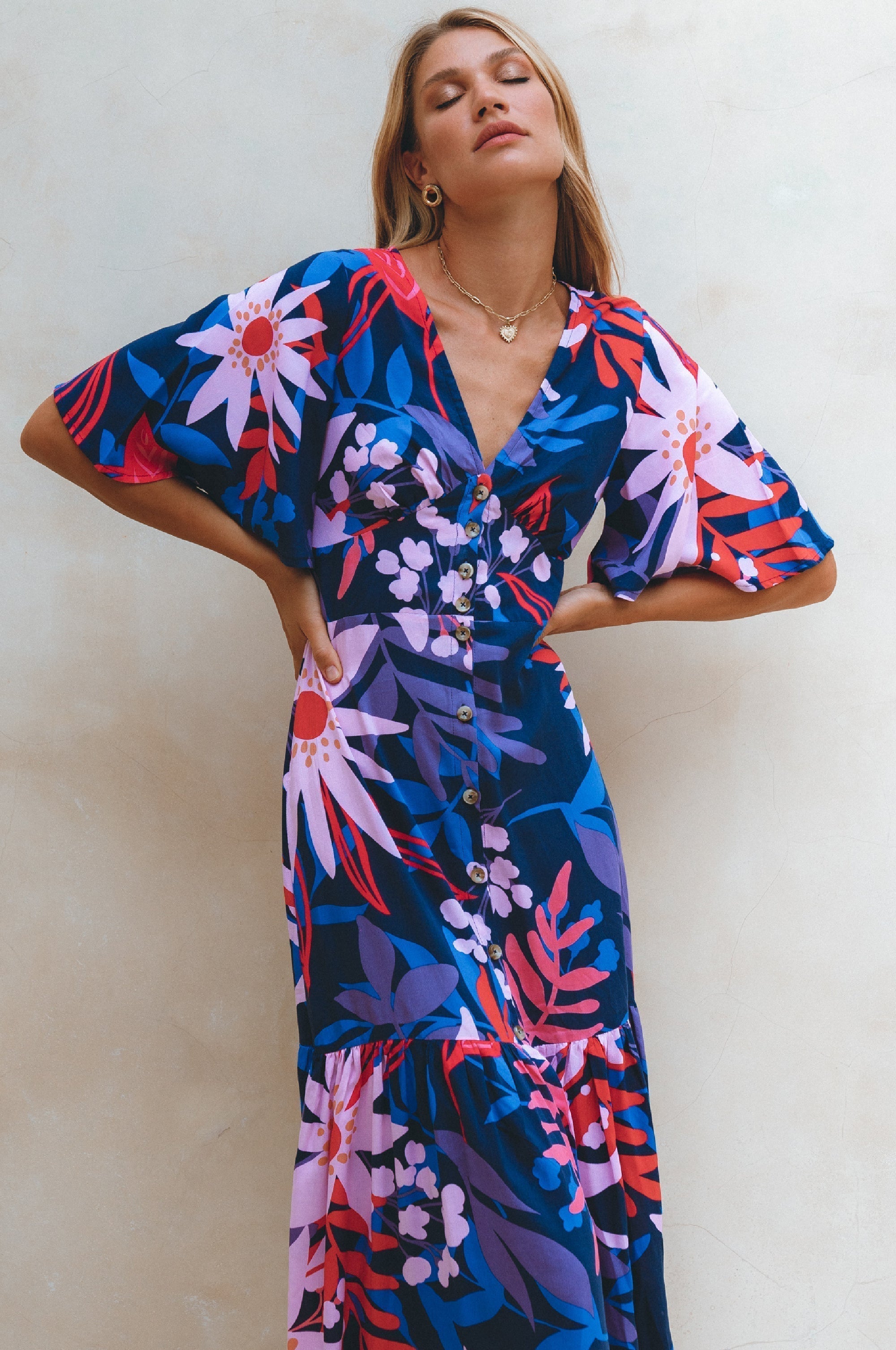 Donna Button Down Midi Dress-thumbmail-9