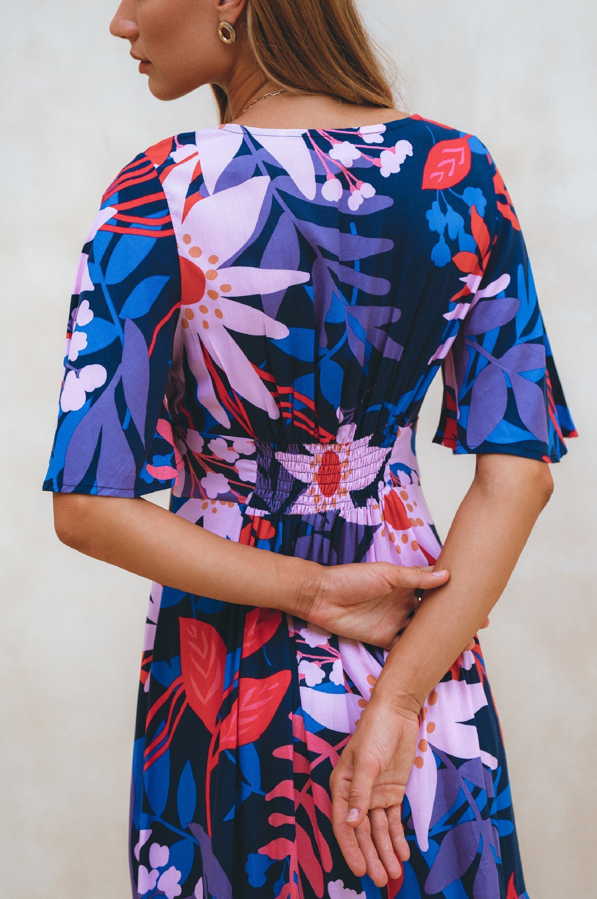 Donna Button Down Midi Dress-thumbmail-1