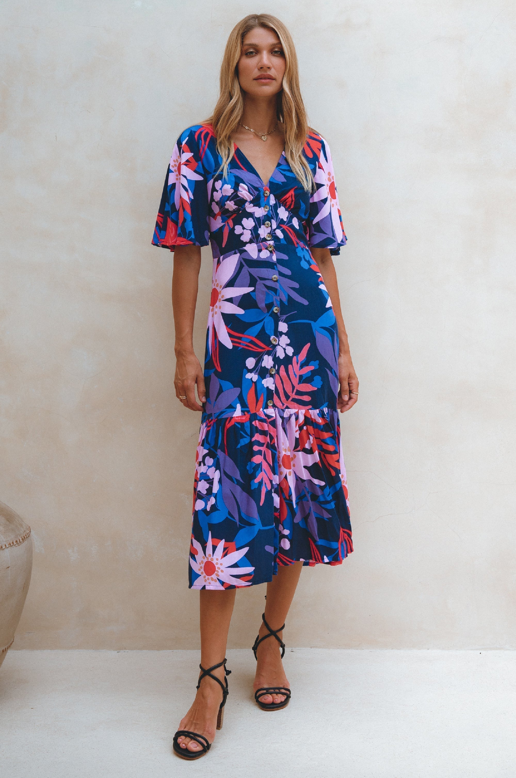 Donna Button Down Midi Dress-thumbmail-11