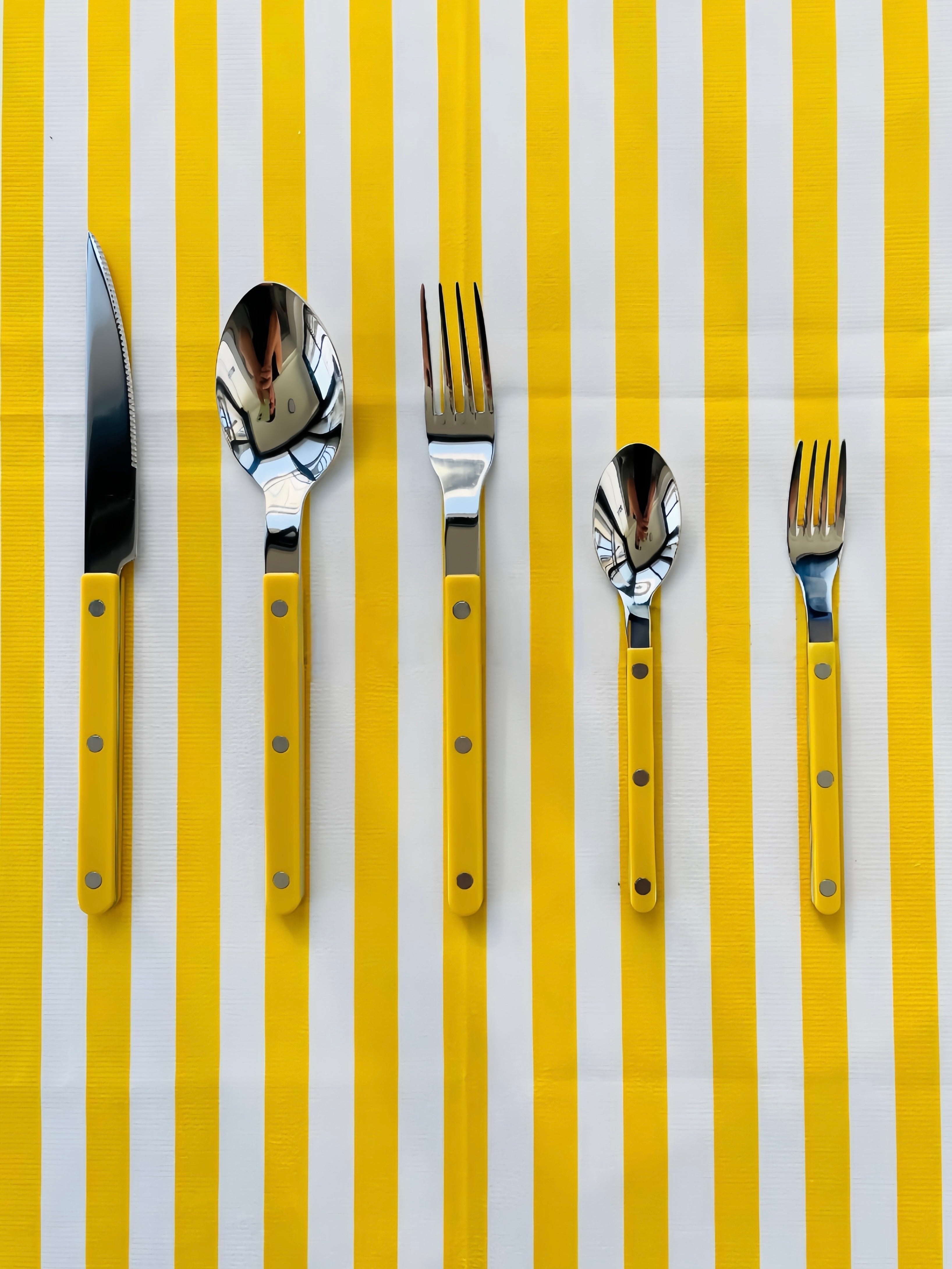Set of 10 Dopamine Stainless Steel Rivet Flatware, Contemporary Bistrot Style Cutlery-thumbmail-6