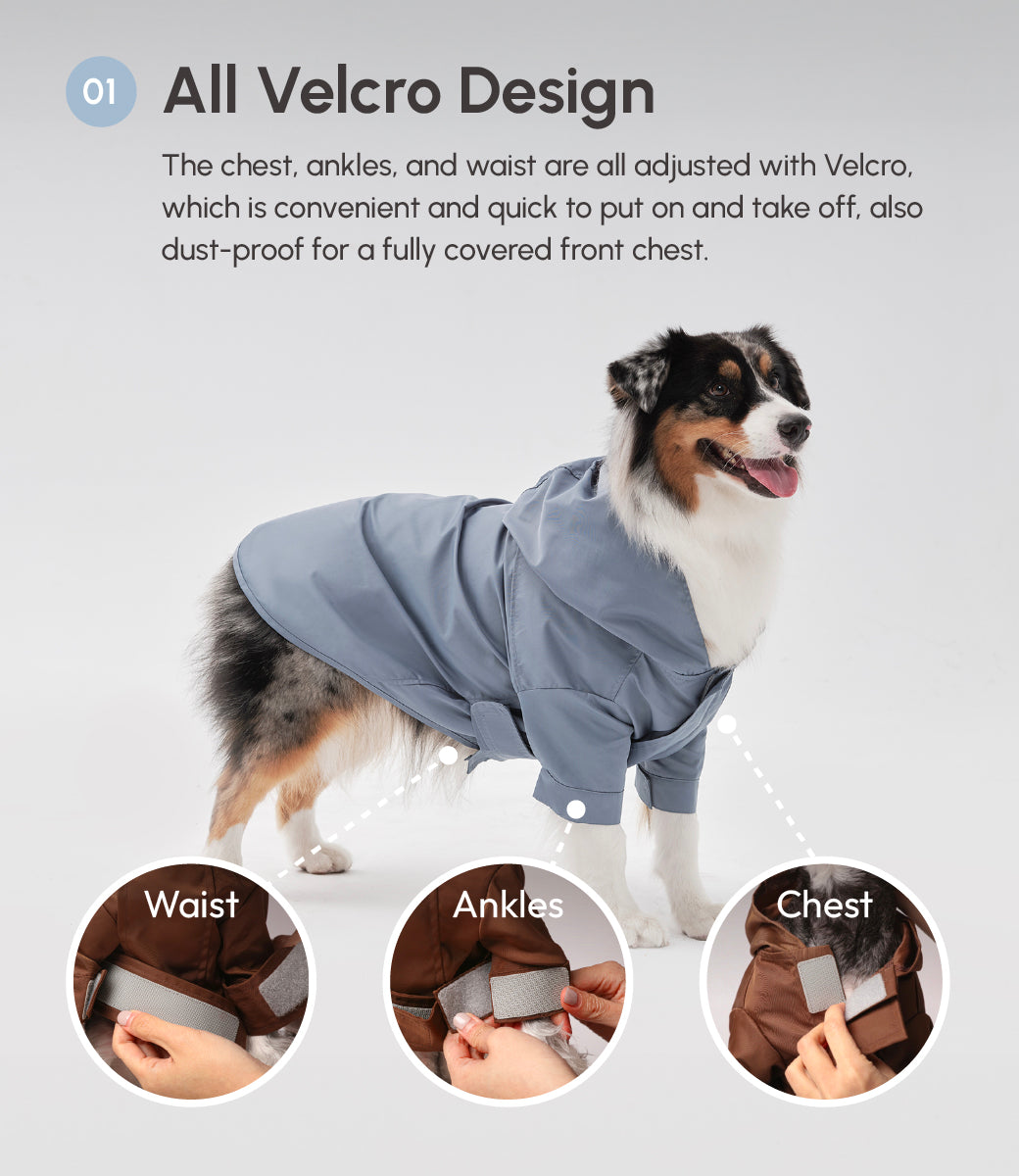 Tribeca Adjustable Velcro Raincoat - Light Blue-thumbmail-4