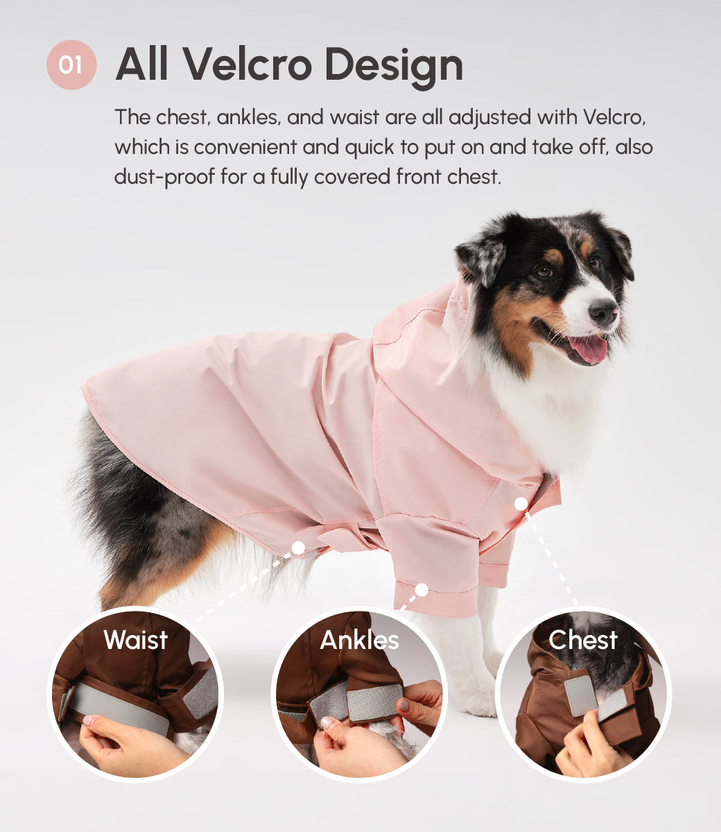 Tribeca Adjustable Velcro Raincoat - Light Pink-thumbmail-5