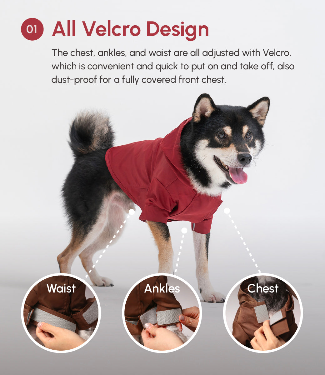 Tribeca Adjustable Velcro Raincoat -  Burgundy-thumbmail-9