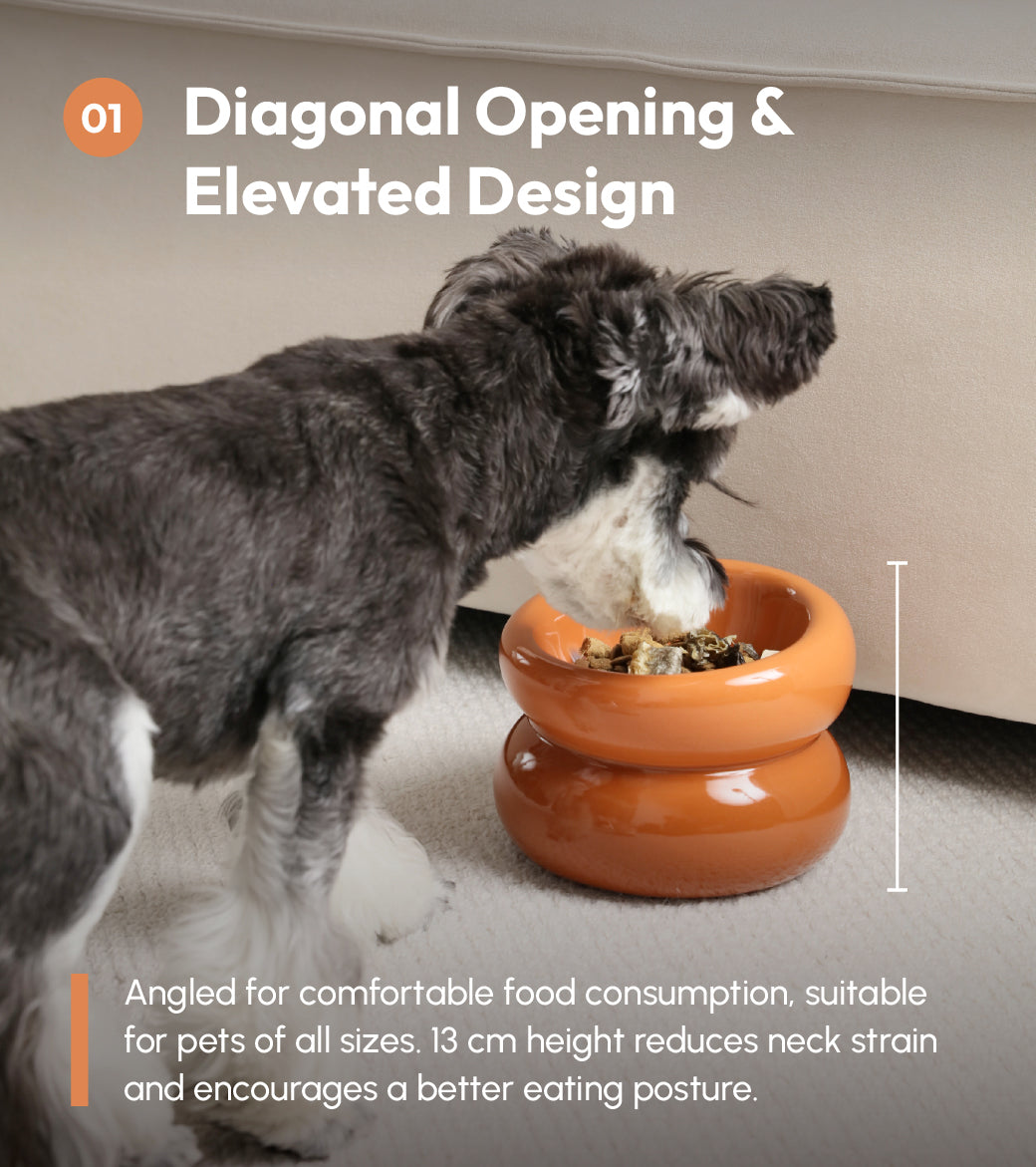Soufflé Pet Bowl - Amber Orange-thumbmail-1
