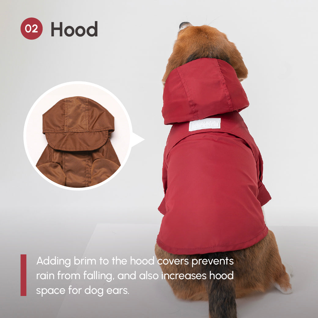 Tribeca Adjustable Velcro Raincoat -  Burgundy-thumbmail-10