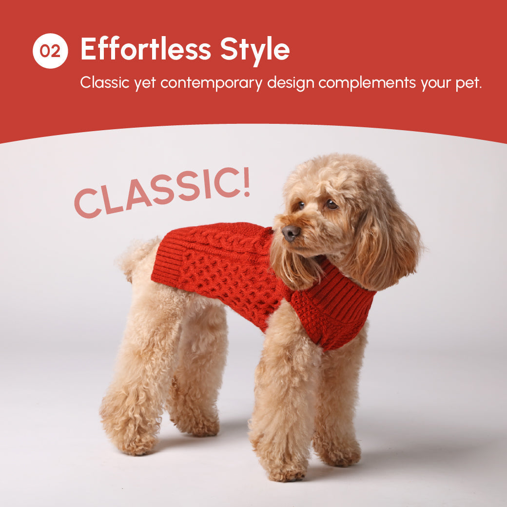 Pet Sweater Vest - Red-thumbmail-4