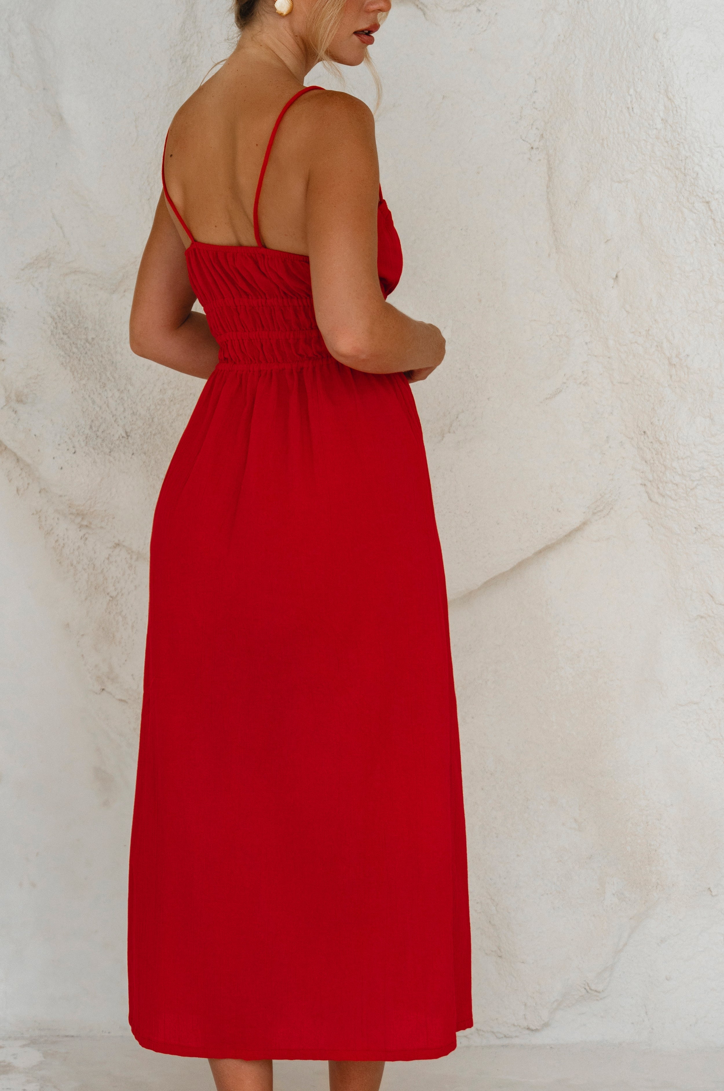 Eleanore Handcrafted Linen Midi Summer Dress-thumbmail-9