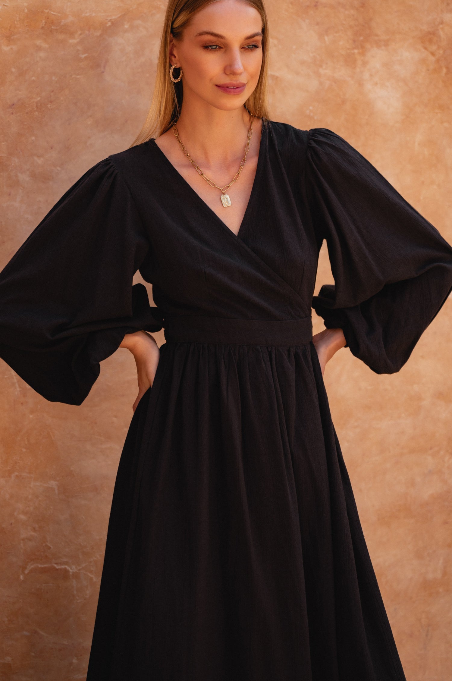Emerie Long Sleeve Wrap Dress-thumbmail-5