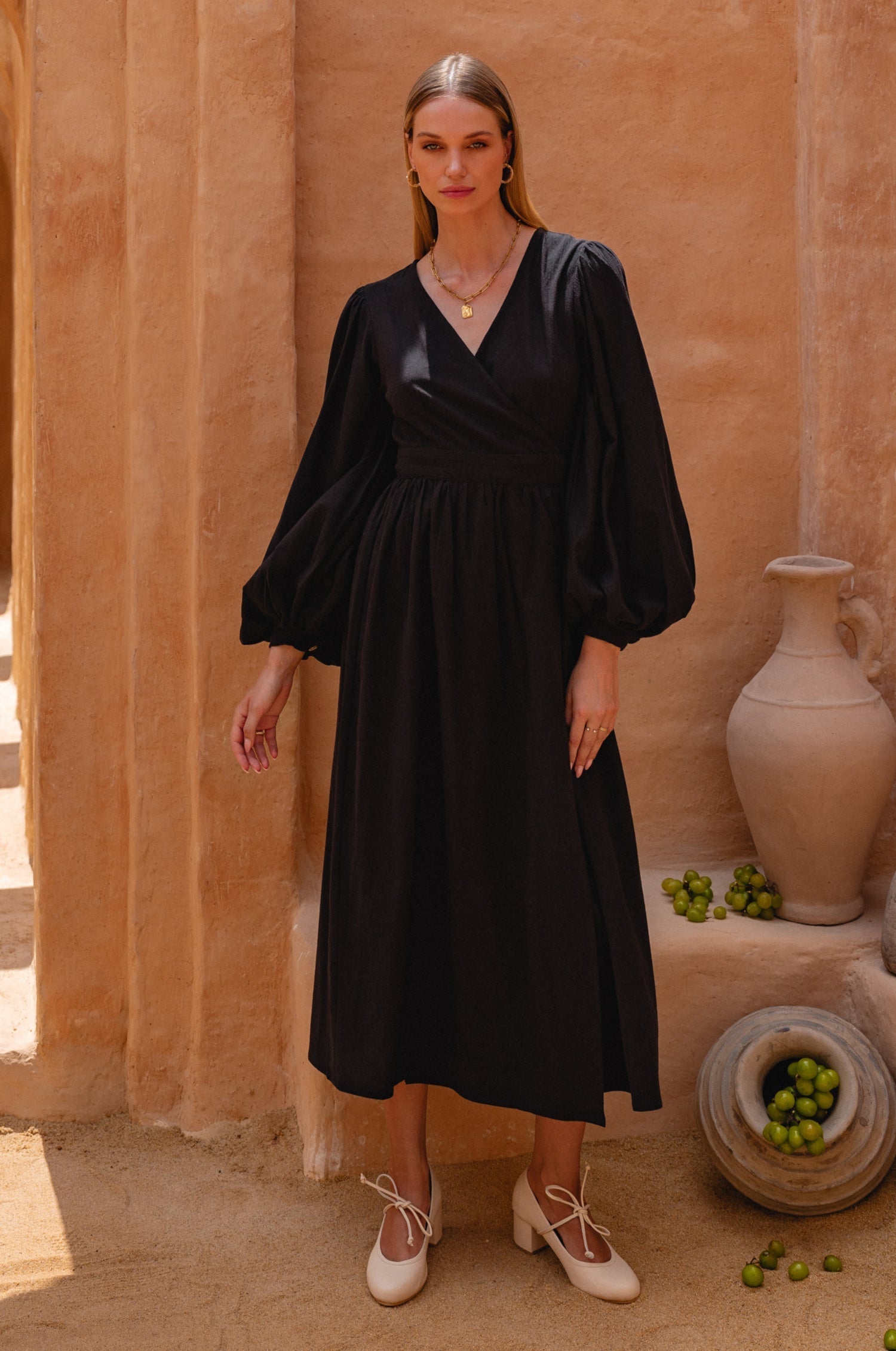 Emerie Long Sleeve Wrap Dress-thumbmail-4
