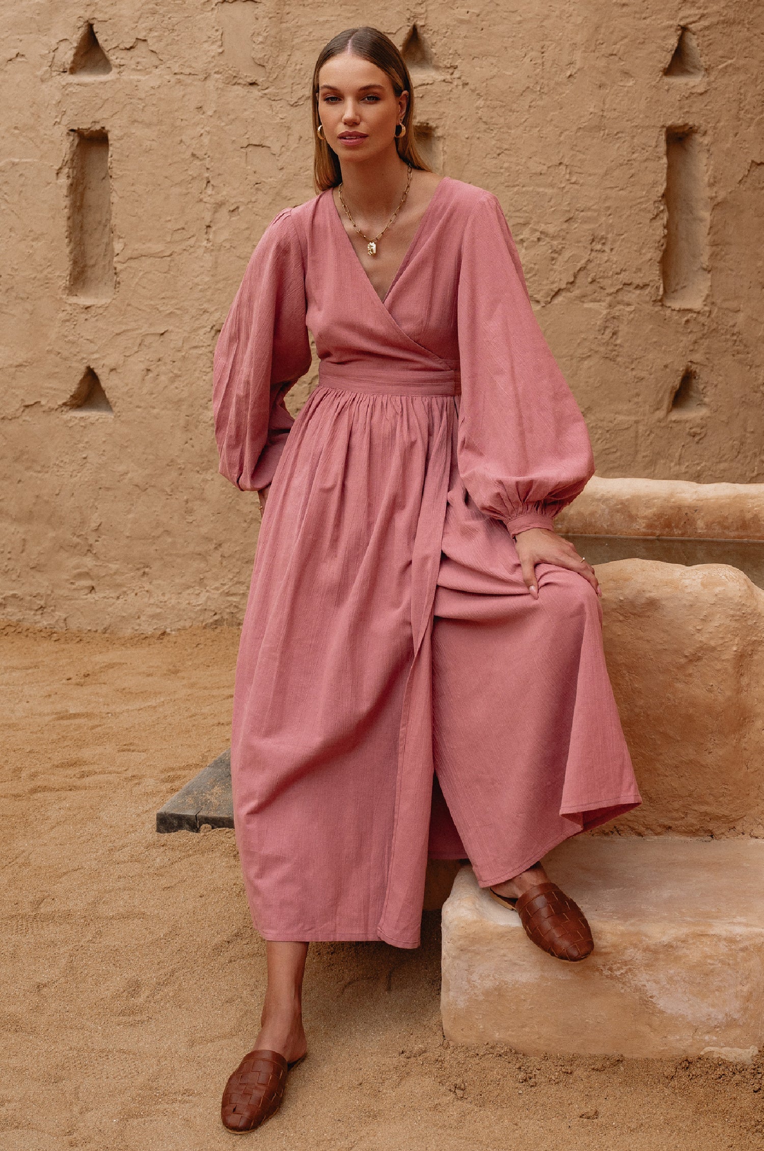 Emerie Long Sleeve Wrap Dress-thumbmail-6