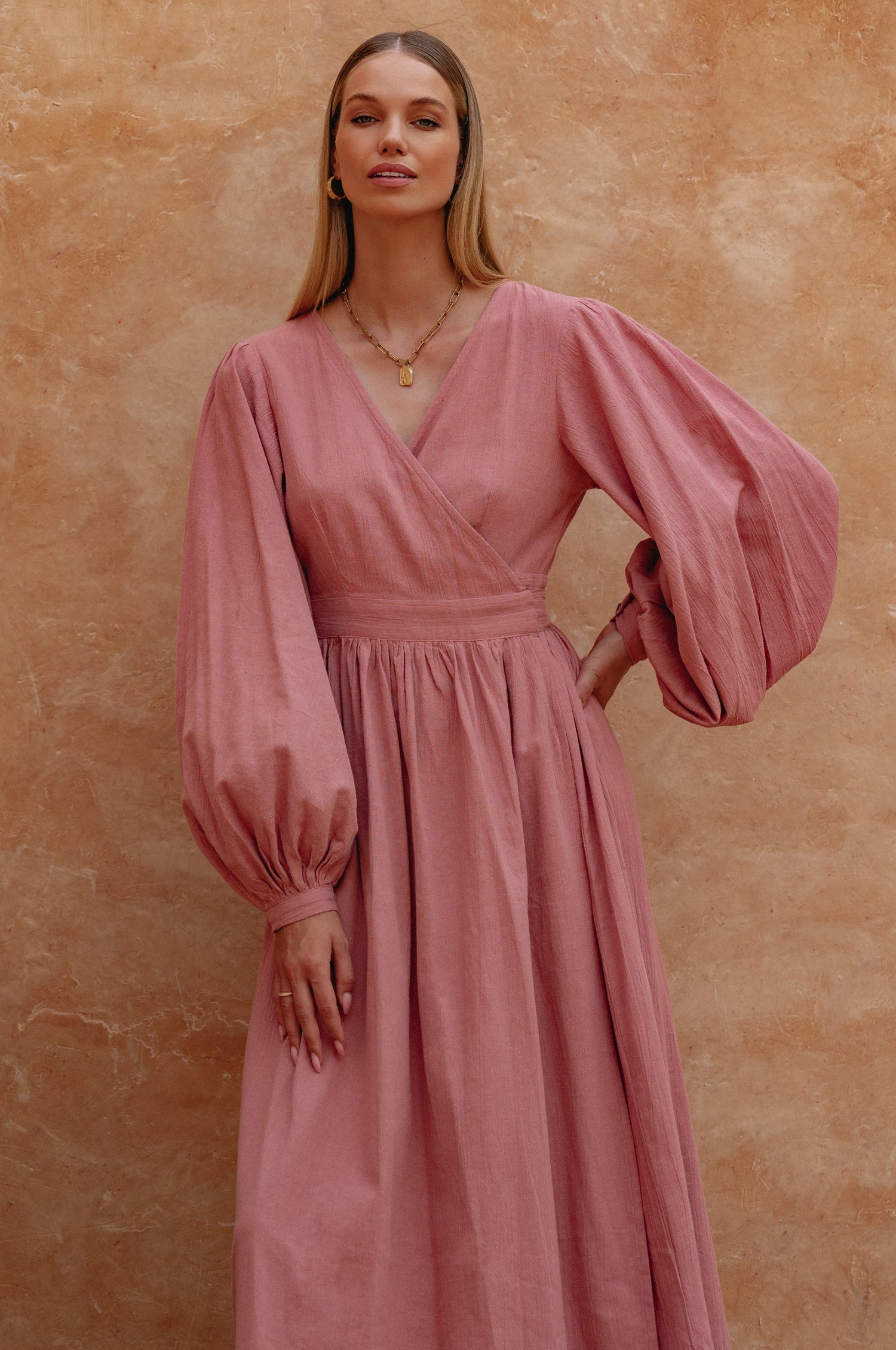 Emerie Long Sleeve Wrap Dress-thumbmail-10
