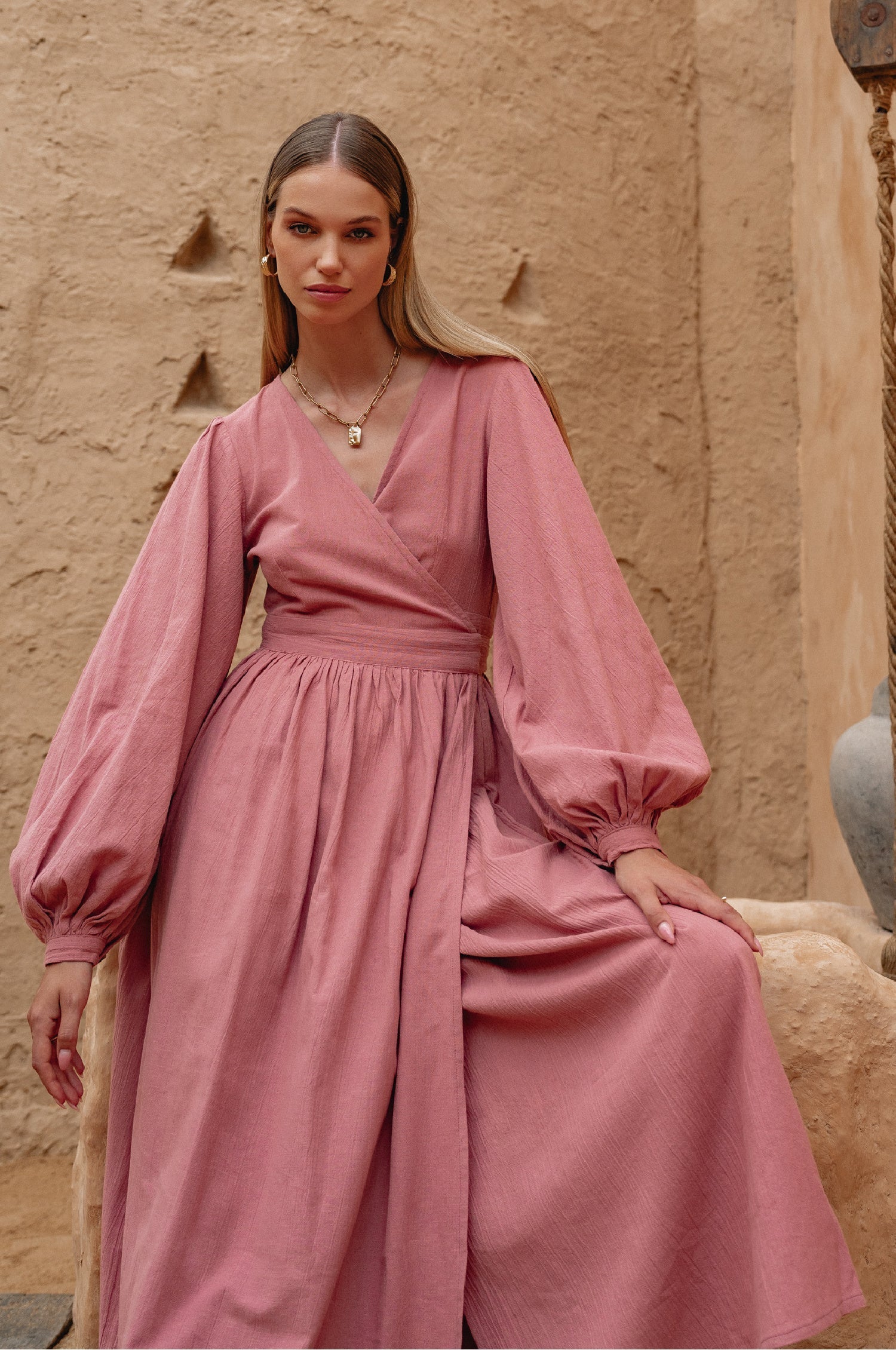 Emerie Long Sleeve Wrap Dress-thumbmail-8