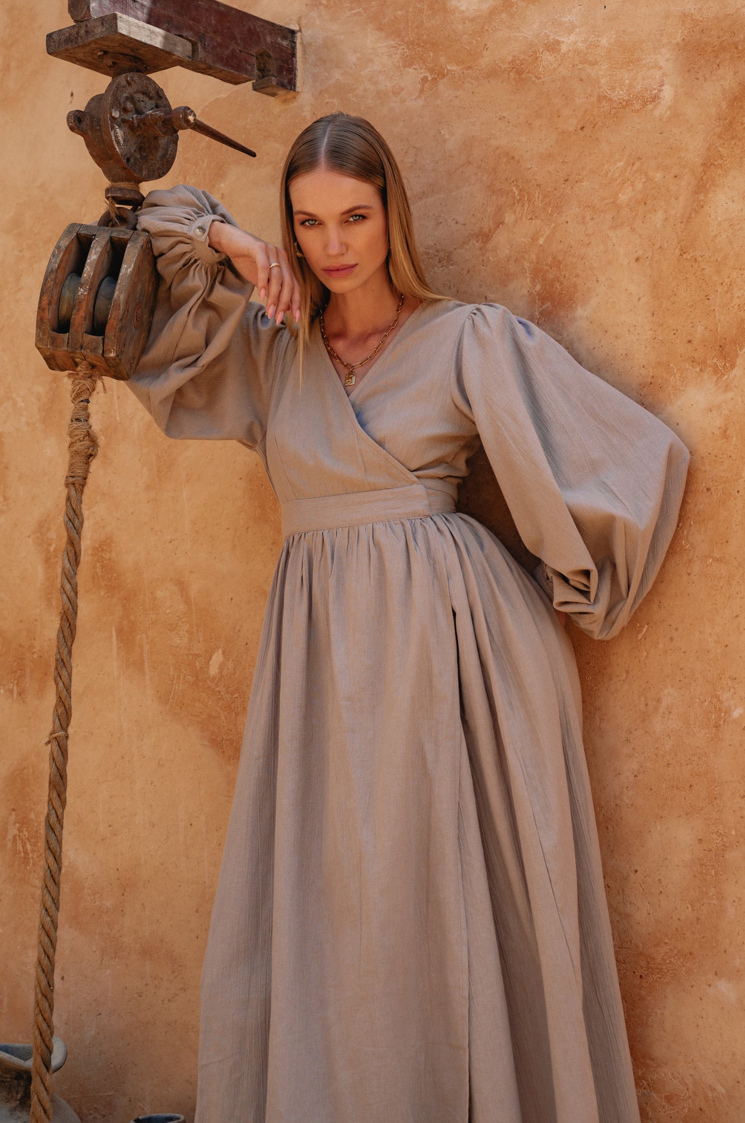 Emerie Long Sleeve Wrap Dress-thumbmail-3