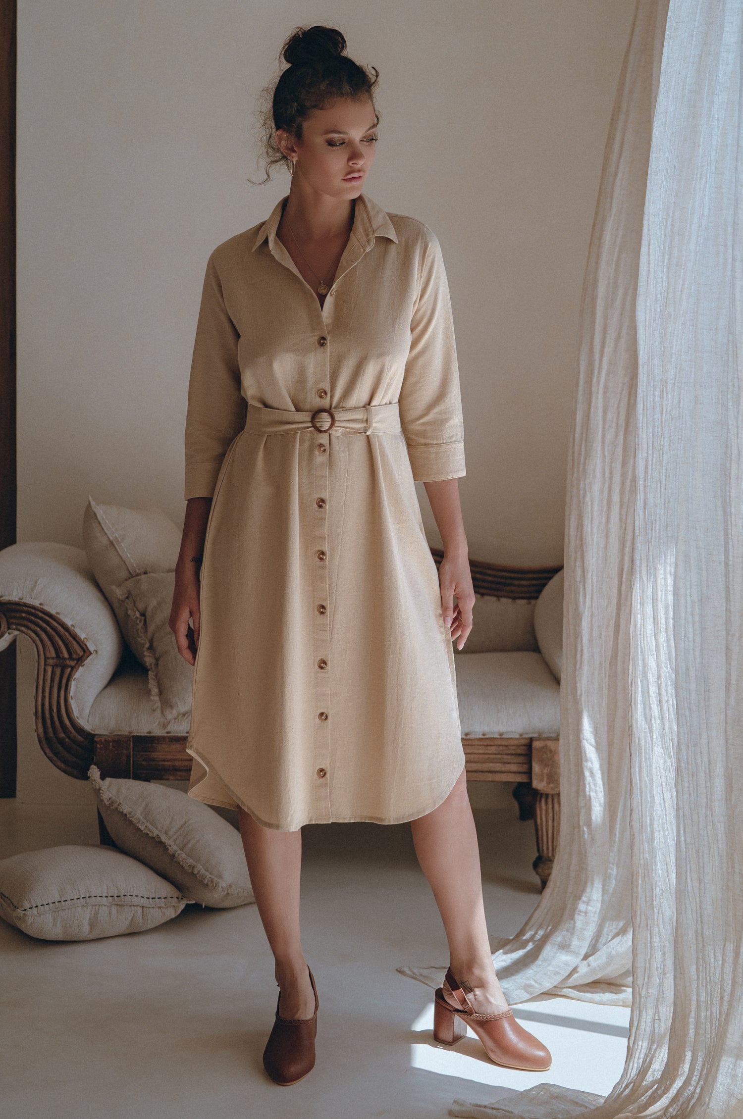 Essence Shirt Linen Dress-thumbmail-2