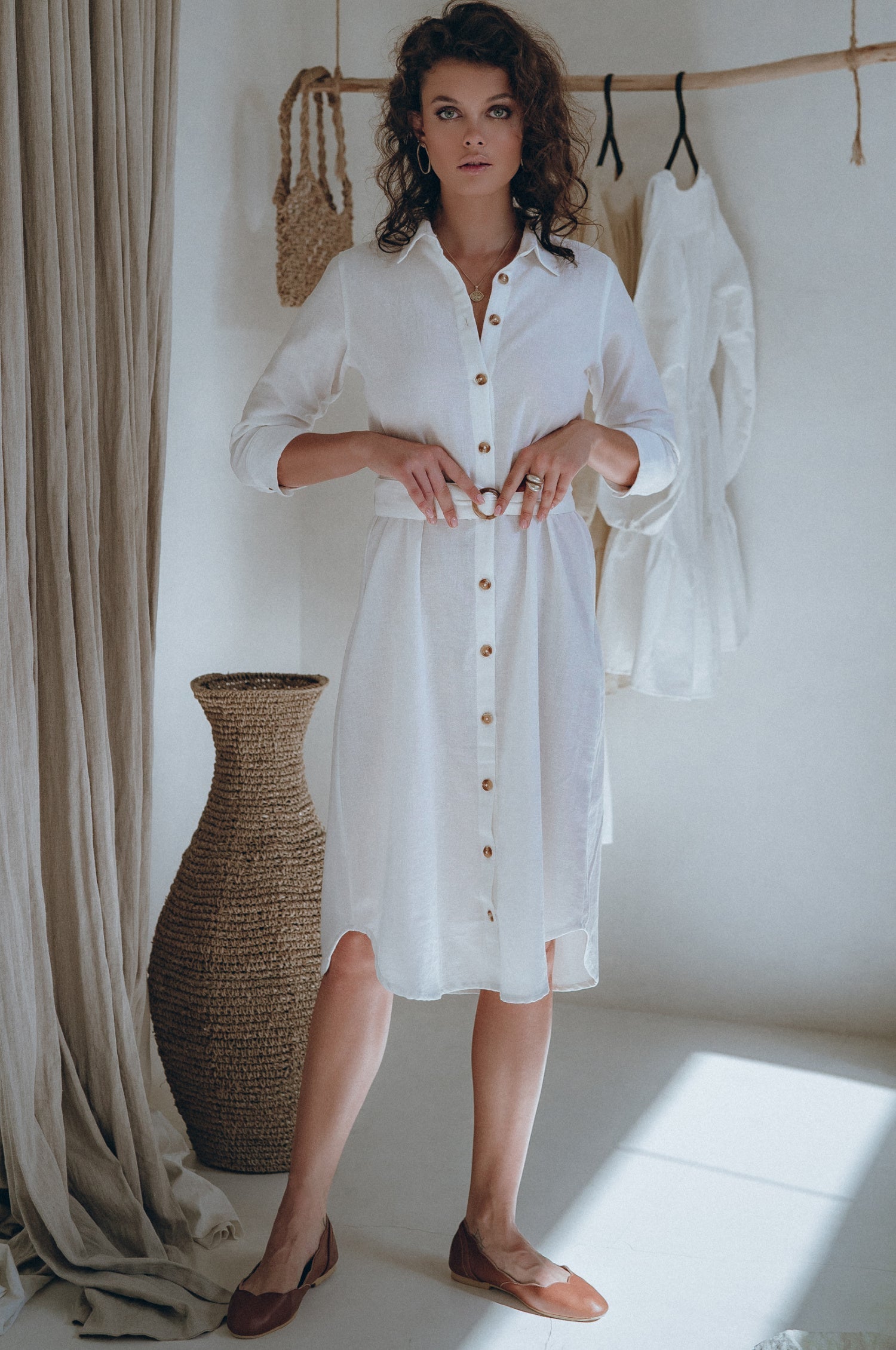 Essence Shirt Linen Dress-thumbmail-1