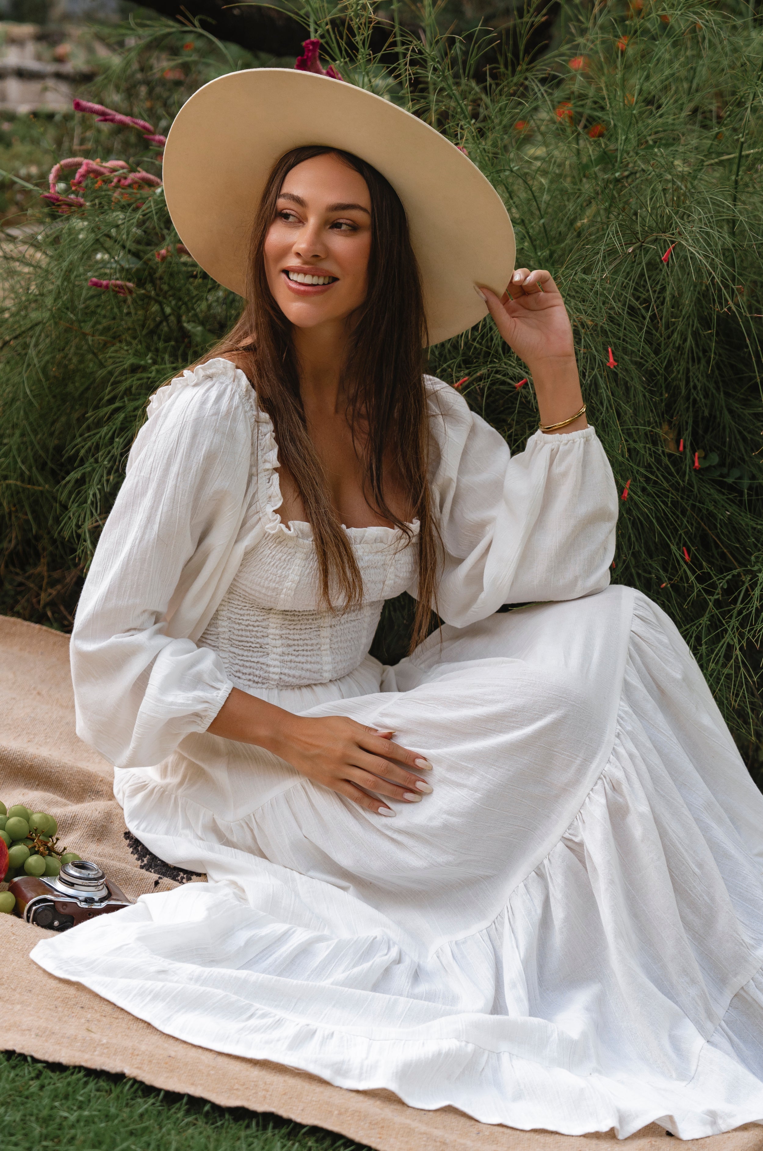 Evangeline Tiered Linen Midi Dress-thumbmail-8