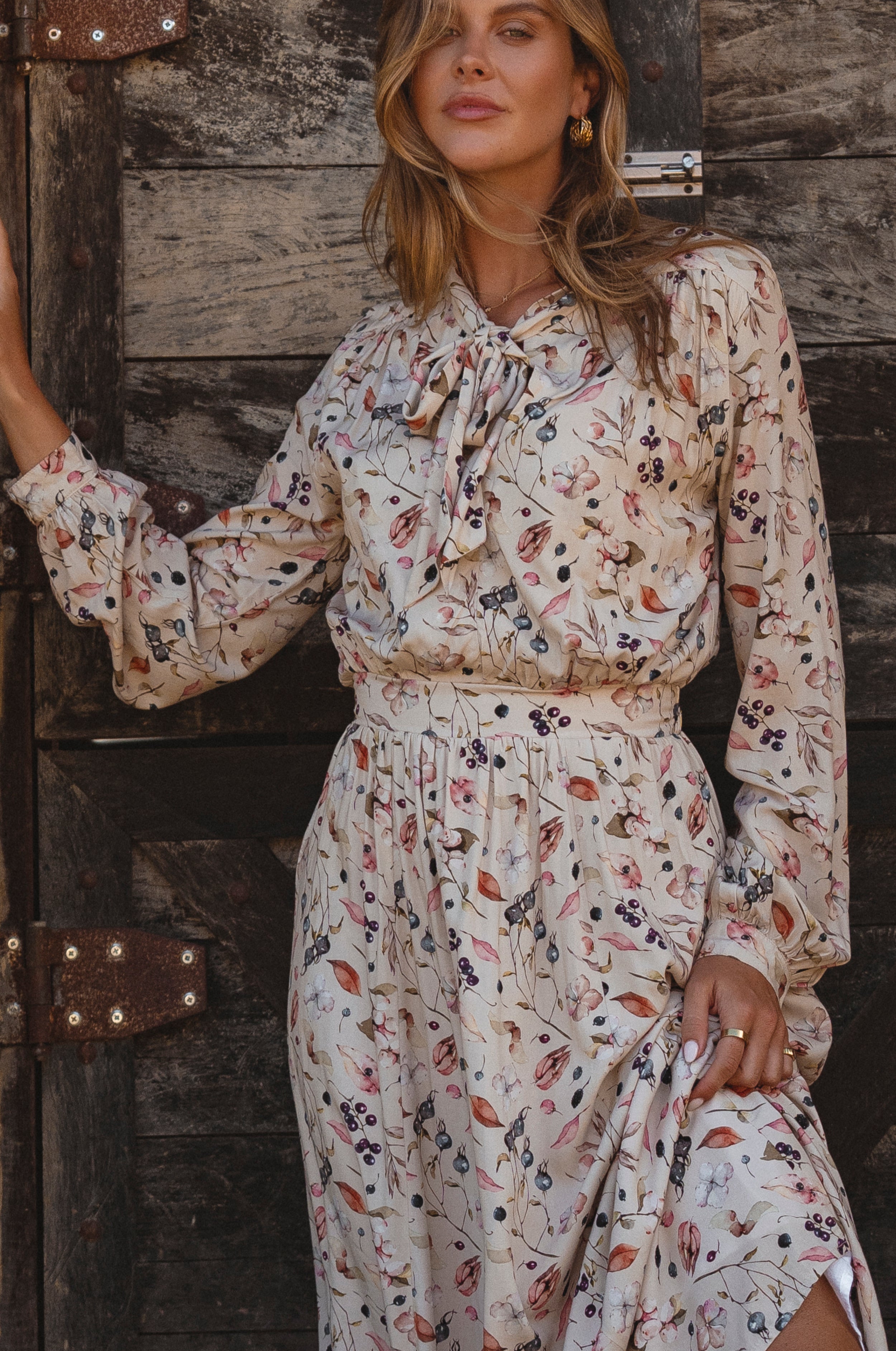 Evelina Long Sleeve Midi Dress-thumbmail-11