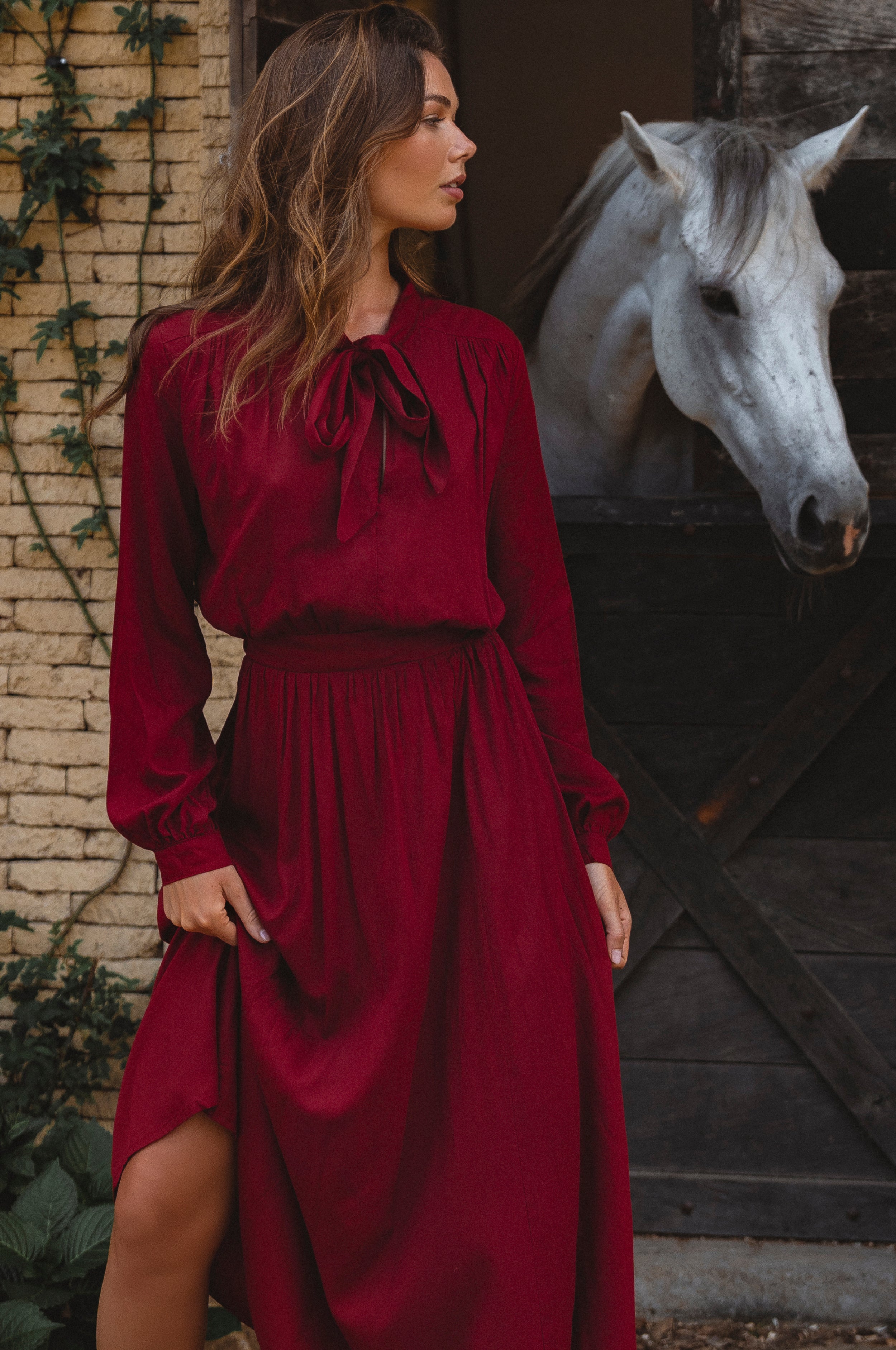 Evelina Long Sleeve Midi Dress-thumbmail-9