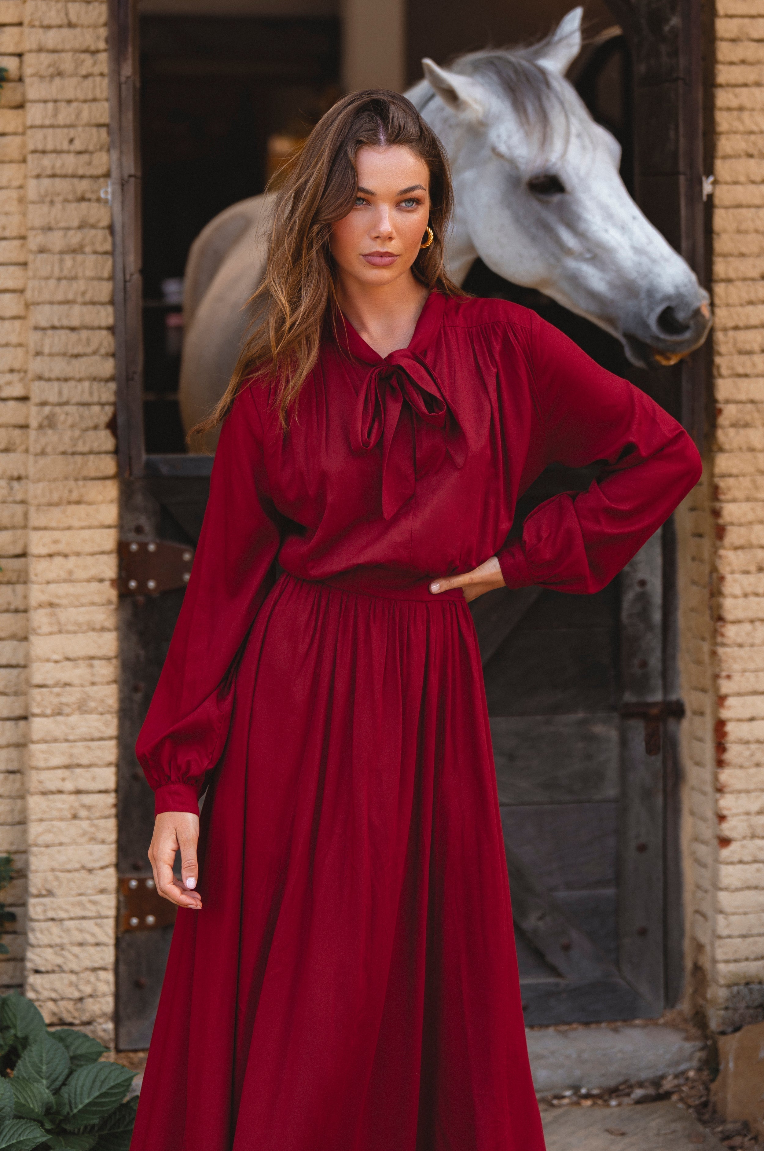 Evelina Long Sleeve Midi Dress-thumbmail-8