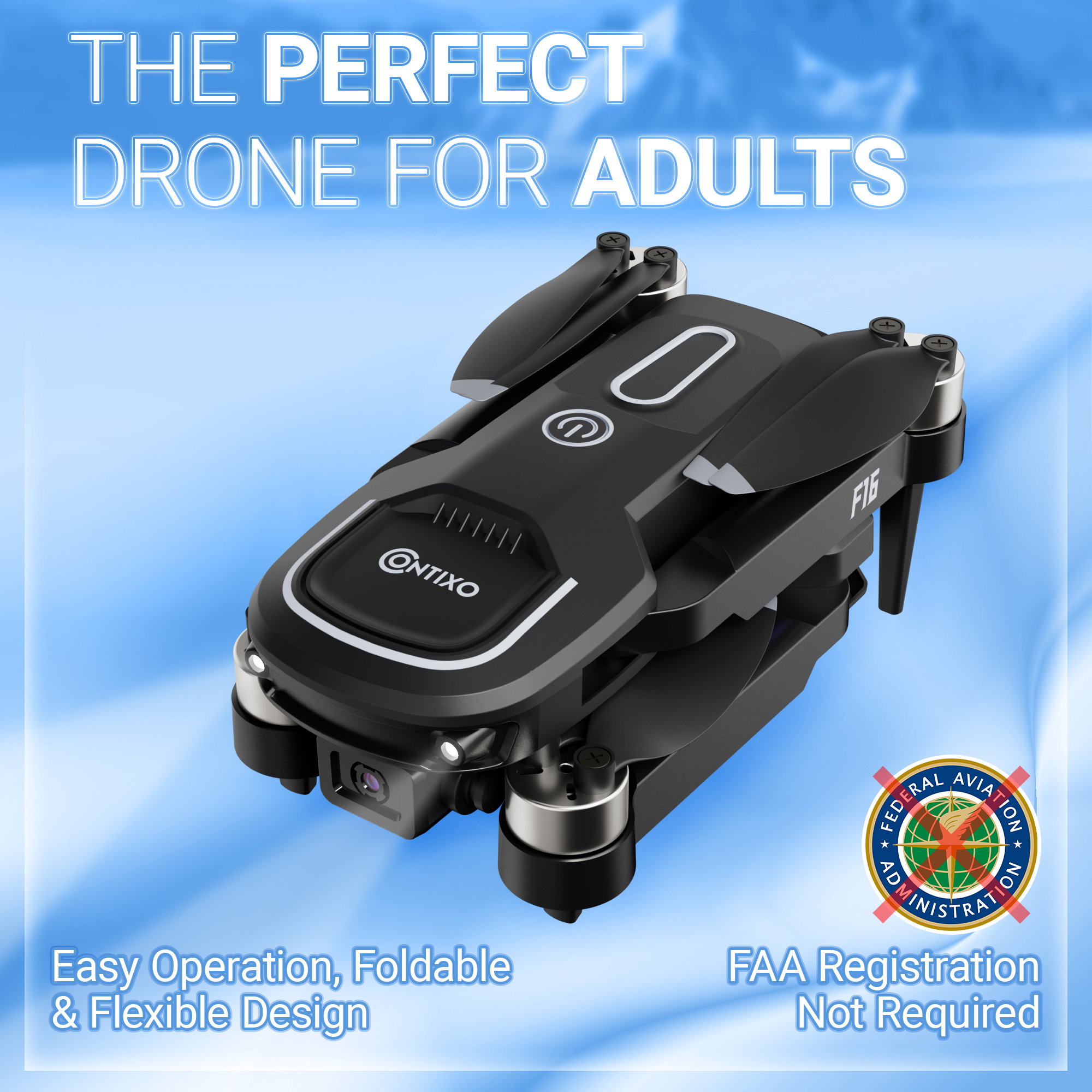 Contixo F16 Stunt Drone - 1080P HD Camera, Foldable Design, Wi-Fi FPV, 16-Min Flight - 2024-thumbmail-4