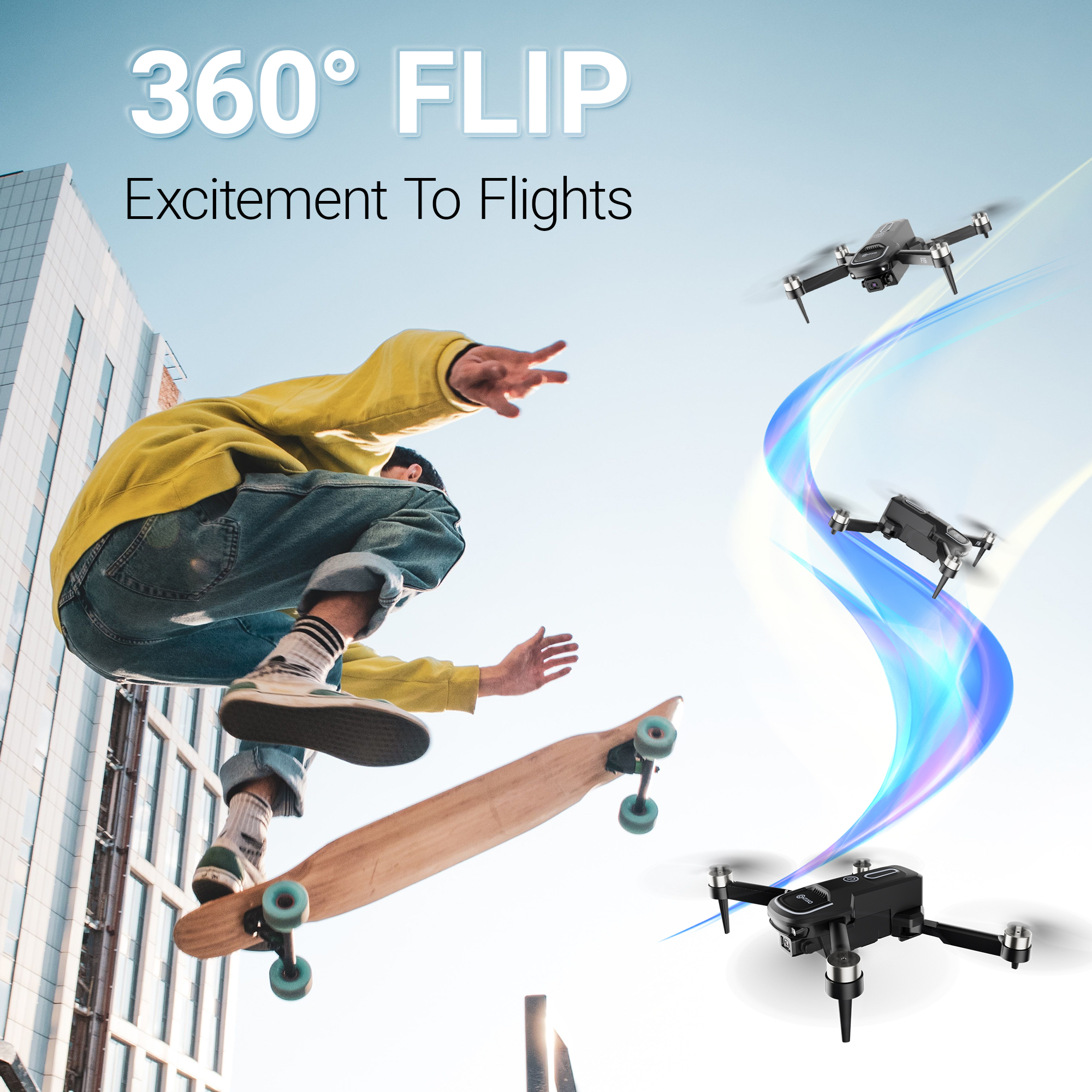 Contixo F16 Stunt Drone - 1080P HD Camera, Foldable Design, Wi-Fi FPV, 16-Min Flight - 2024-thumbmail-6