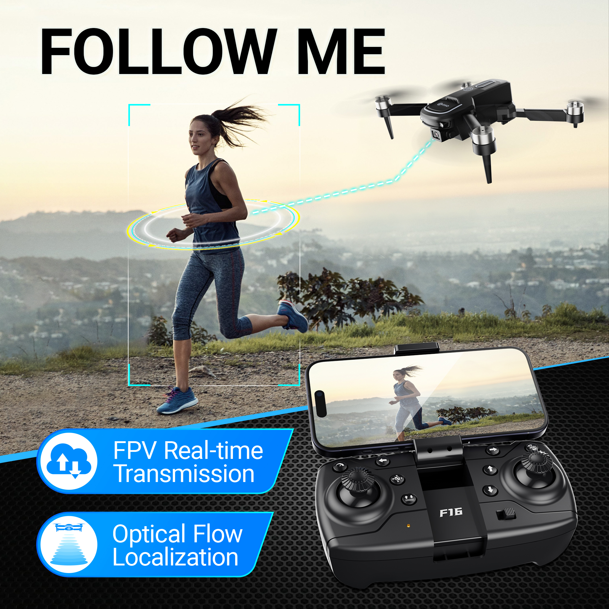 Contixo F16 Stunt Drone - 1080P HD Camera, Foldable Design, Wi-Fi FPV, 16-Min Flight - 2024-thumbmail-7