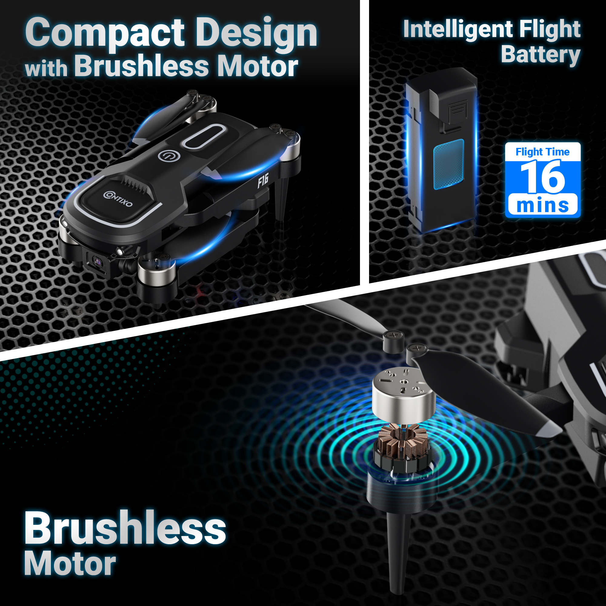 Contixo F16 Stunt Drone - 1080P HD Camera, Foldable Design, Wi-Fi FPV, 16-Min Flight - 2024-thumbmail-8