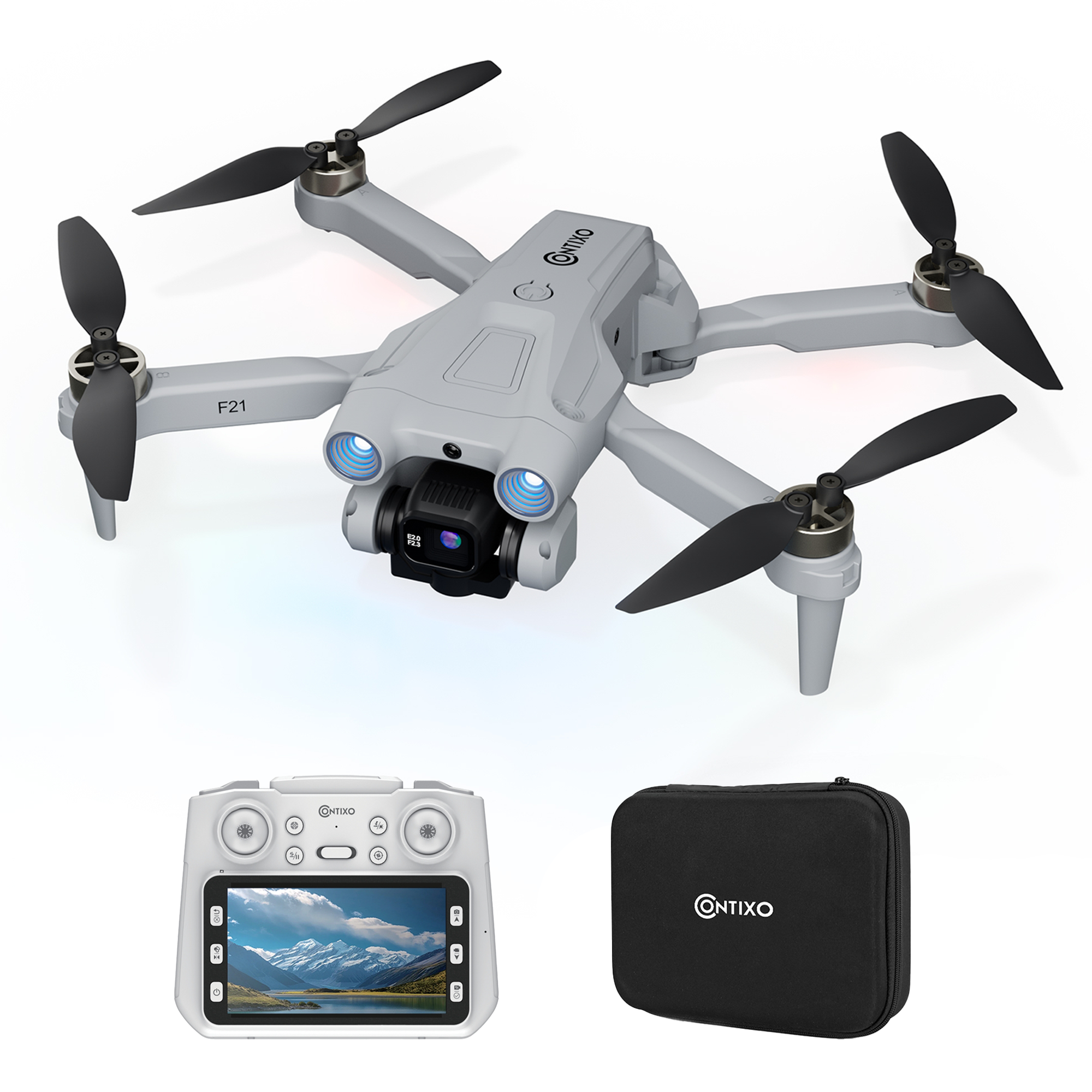 Contixo F21 Pro Drone - FAA-Exempt, 720p HD Camera, Brushless Motors, Real-Time FPV, Foldable-thumbmail-1