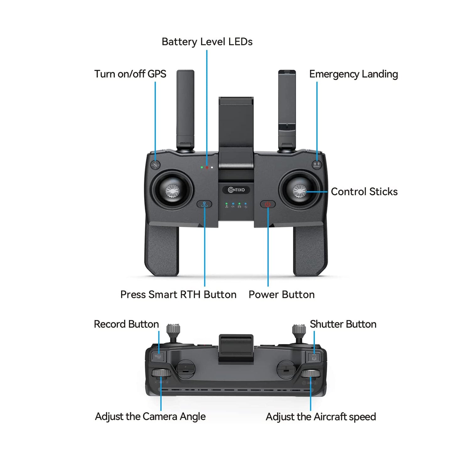 Contixo F22 Drone -Spare Remote Controller, High Range Drone Transmitter-thumbmail-4