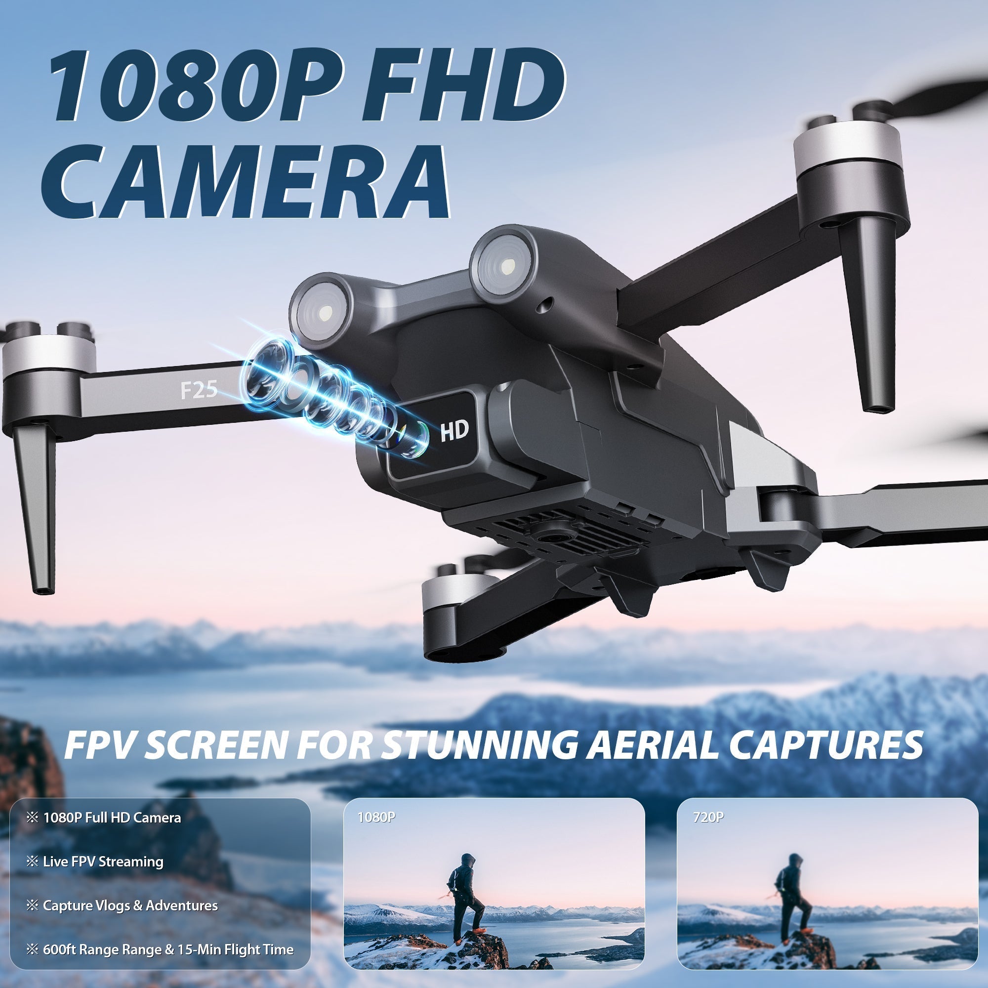 Contixo F25 Mini Drone - 1080p FHD Camera, GPS, 4.3- FPV Screen, Smart Flight Modes, Brushless Motors, Auto Return, FAA-Exempt,-thumbmail-8