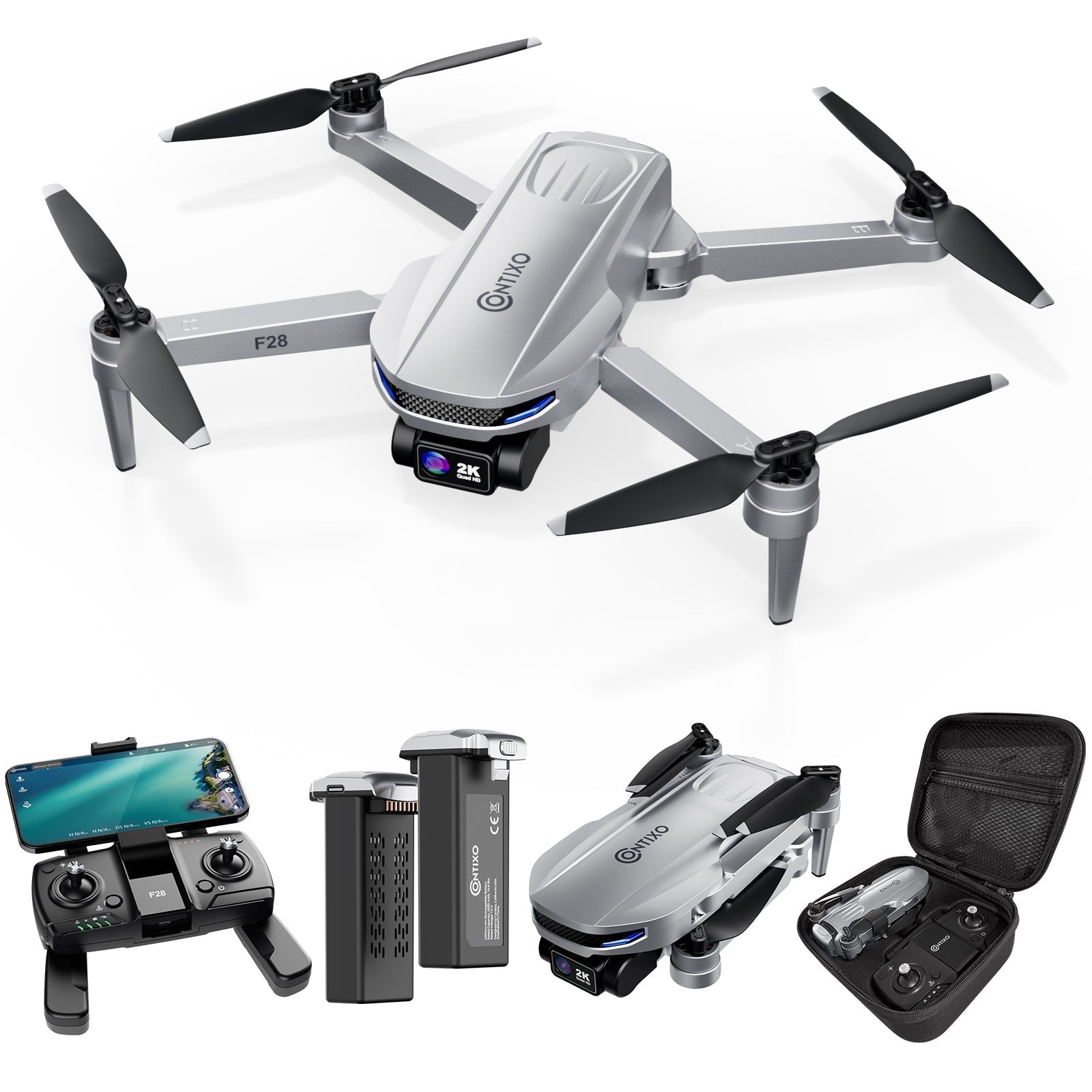 Contixo F28 Foldable Drone With 2K FHD Camera and Carrying Case-thumbmail-2