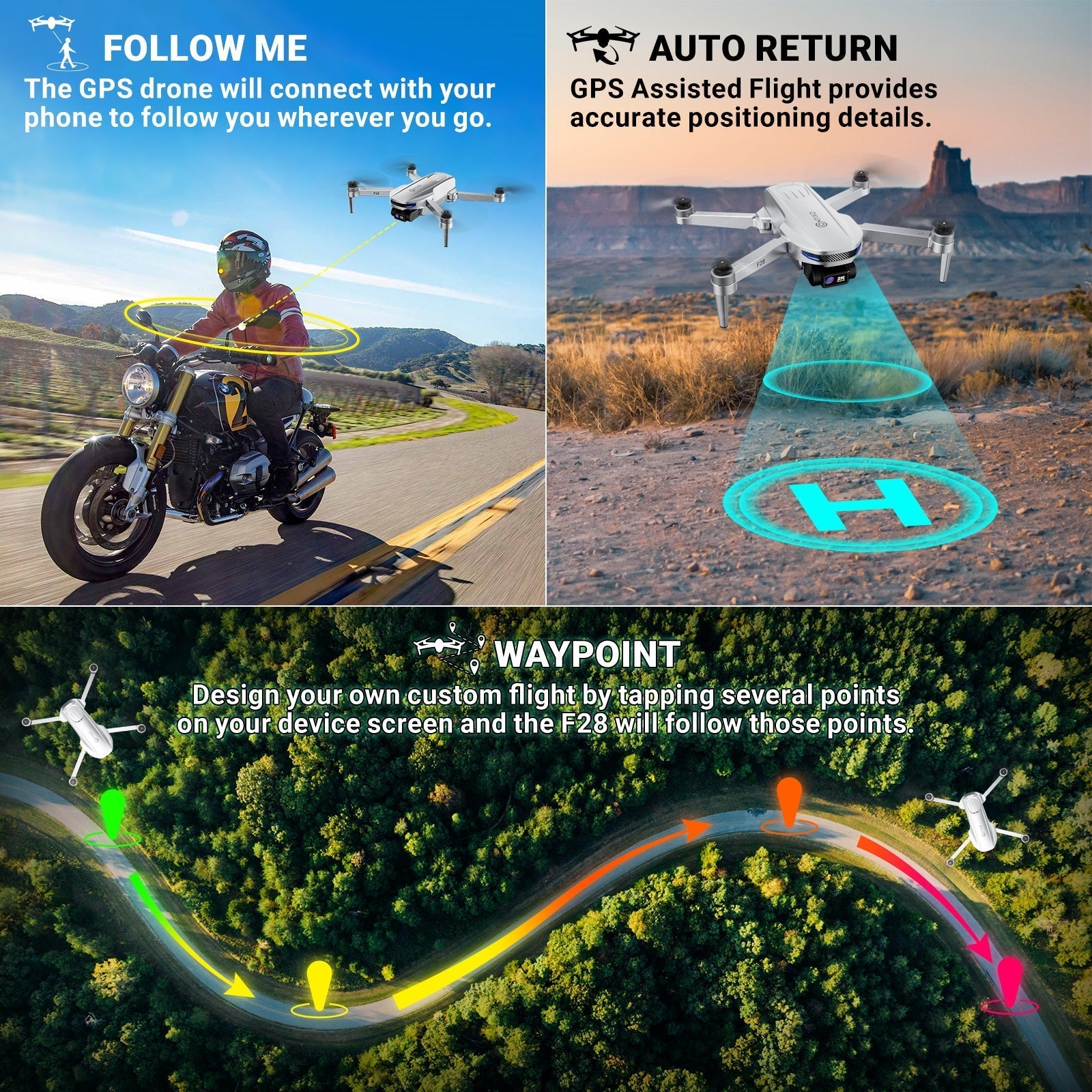 Contixo F28 Foldable Drone With 2K FHD Camera and Carrying Case-thumbmail-7