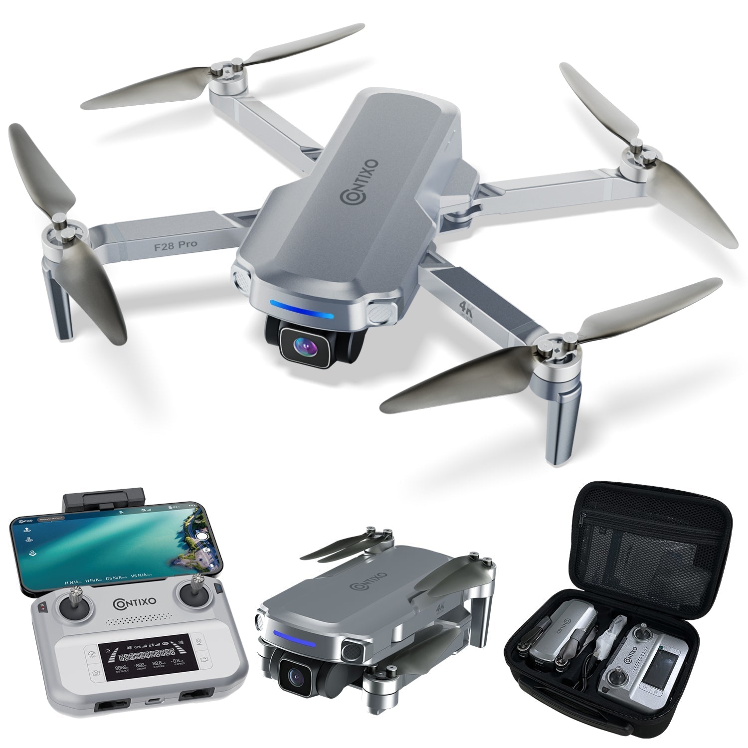 Contixo F28 Pro Foldable Drone With 4K FHD Camera and Carrying Case-thumbmail-2