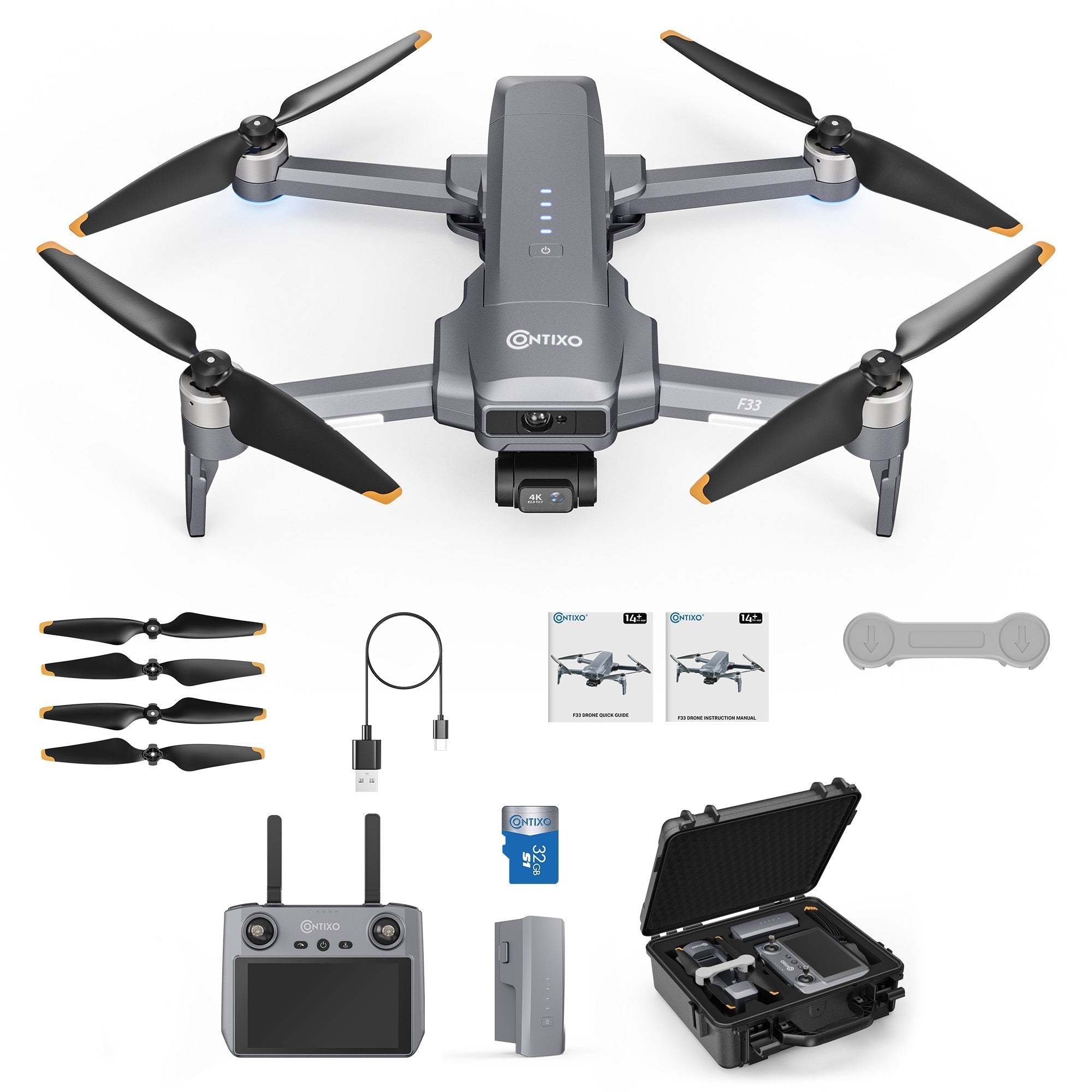 Contixo F33 Vortex - Professional 4K UHD GPS Drone - 42 Min Flight, Brushless Motors, Advanced Smart Modes-thumbmail-2