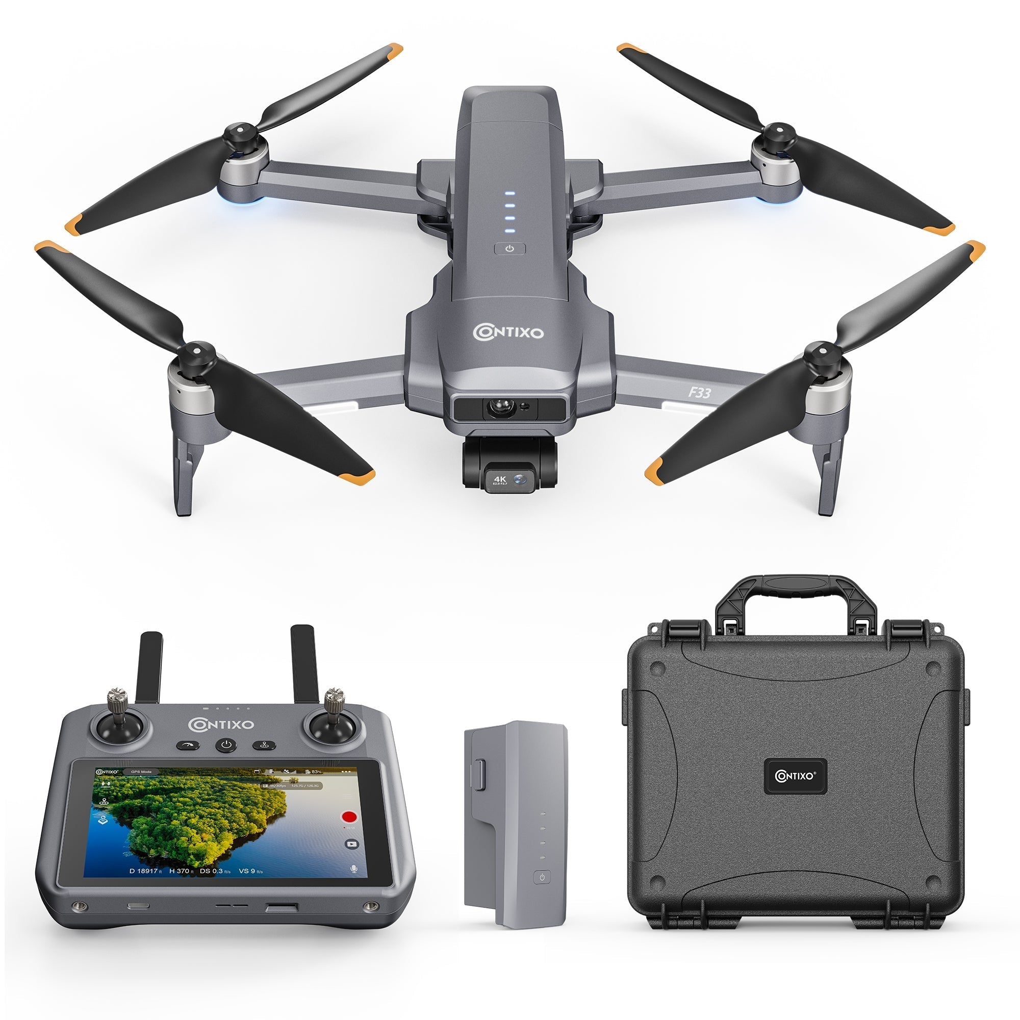 Contixo F33 Vortex - Professional 4K UHD GPS Drone - 42 Min Flight, Brushless Motors, Advanced Smart Modes-thumbmail-3