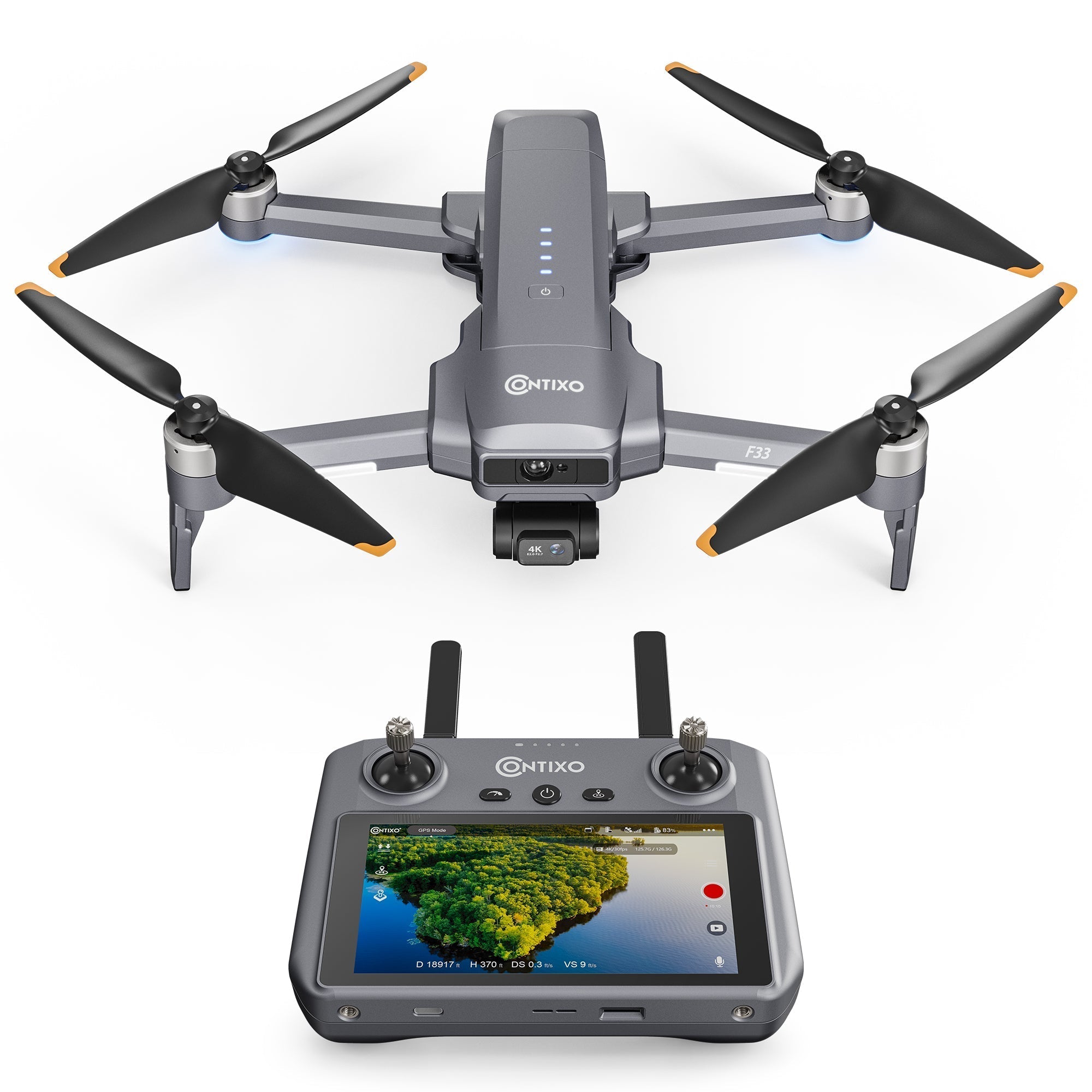 Contixo F33 Vortex - Professional 4K UHD GPS Drone - 42 Min Flight, Brushless Motors, Advanced Smart Modes-thumbmail-4